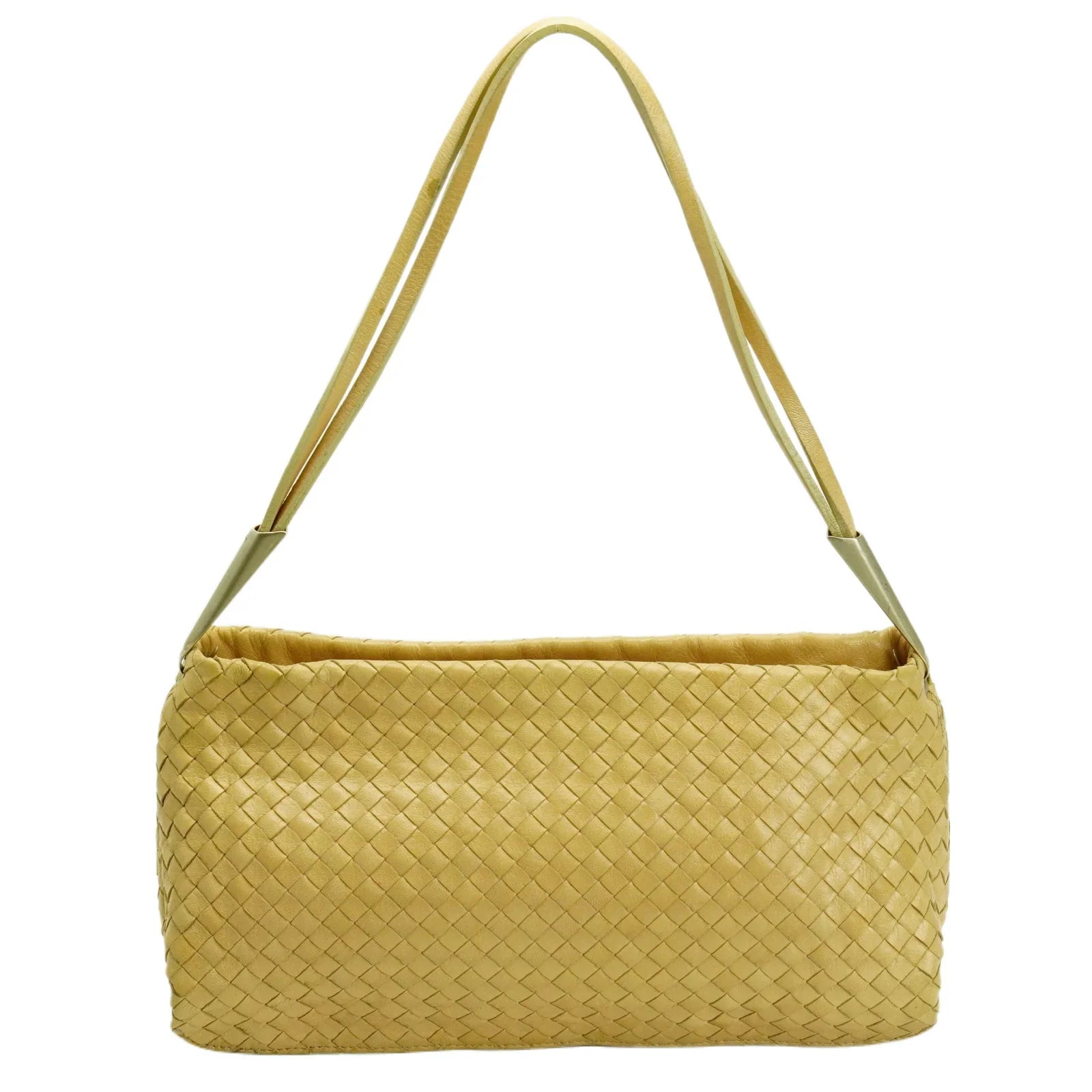 Bottega Veneta Intrecciato Leather Shoulder Bag Beige - Lost Designer