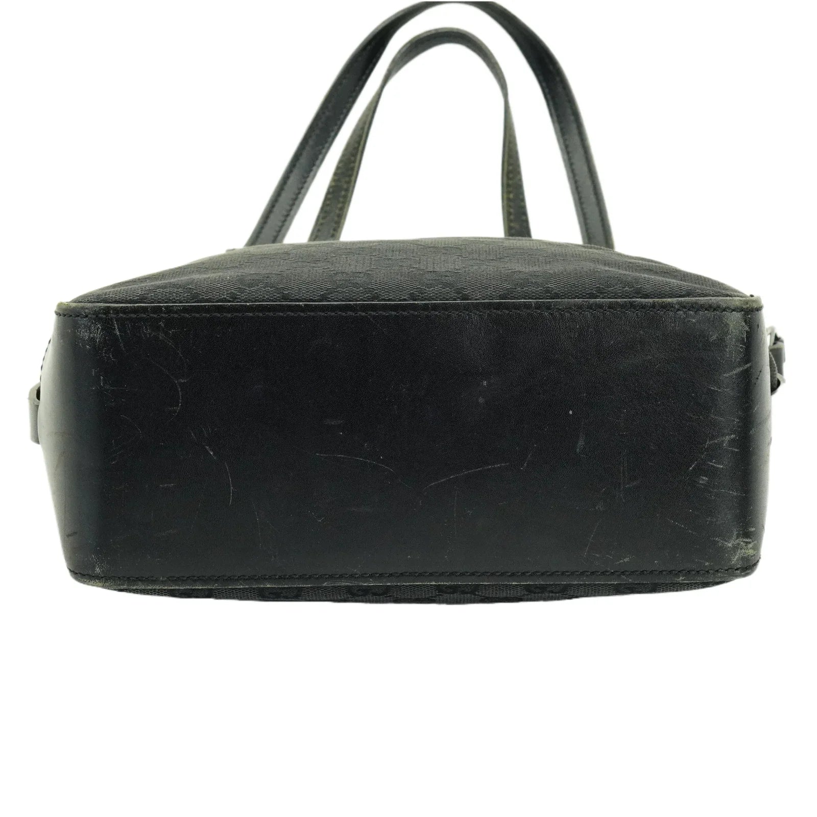 Gucci GG Belt Tote Bag Leather X Canvas Black - Lost Designer