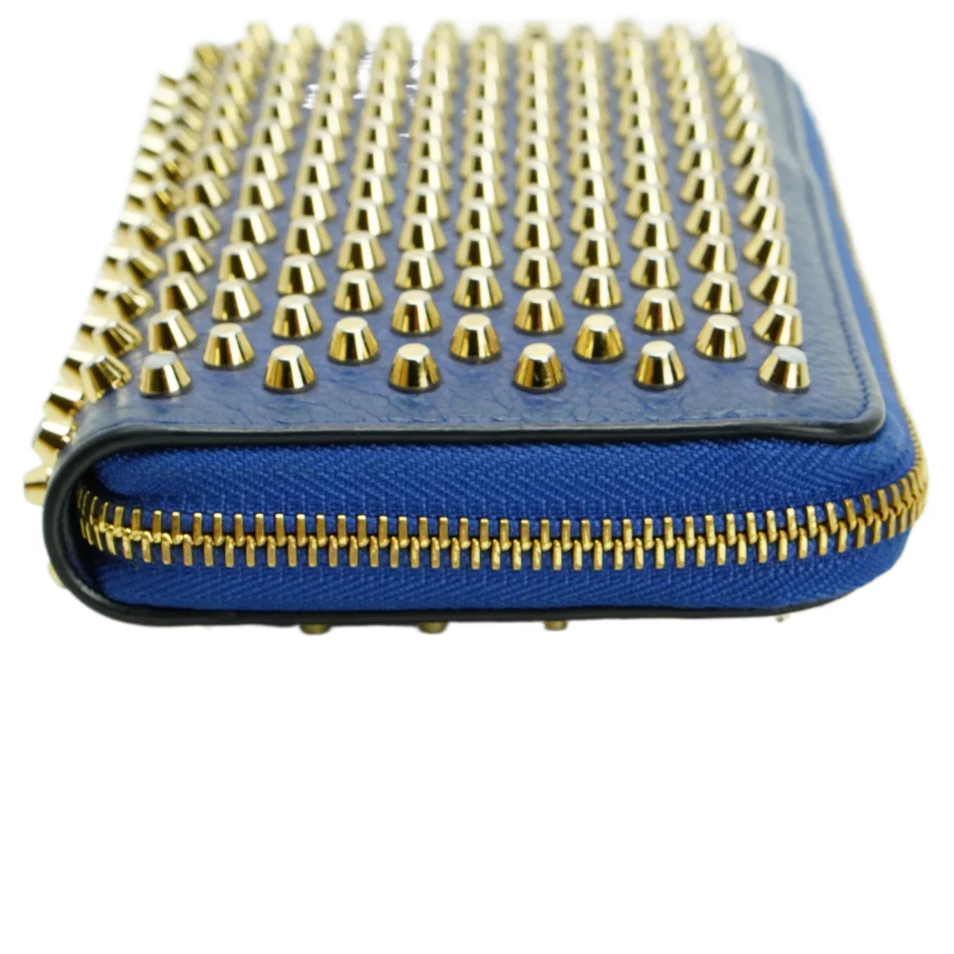 Christian Louboutin Panettone Spike Long Wallet Blue - Lost Designer
