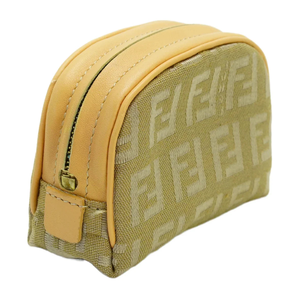 Fendi Zucca Zipped Coin Purse Beige - Lost Designer
