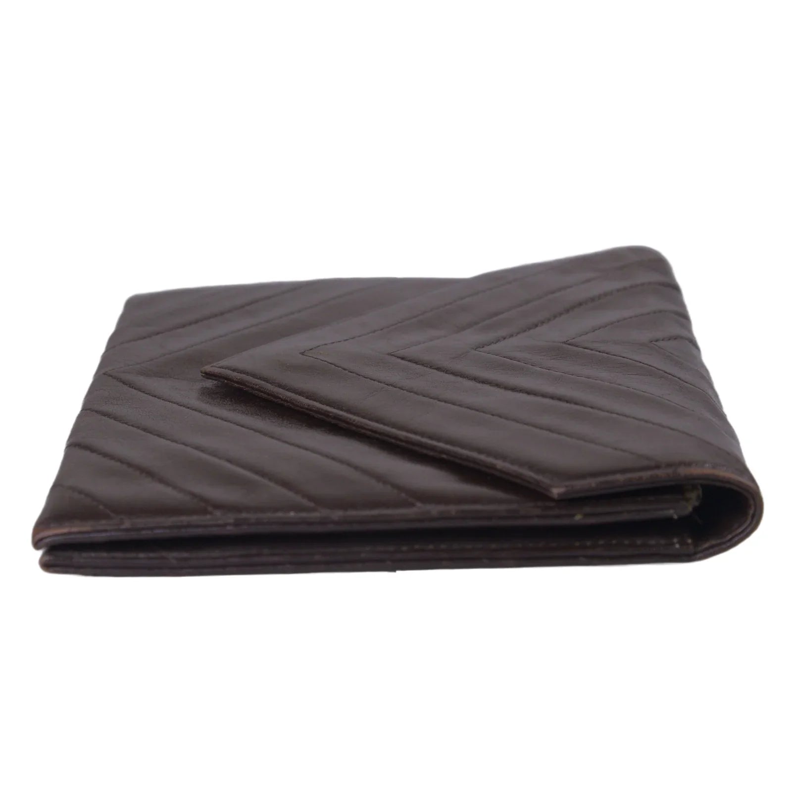 Saint Laurent Leather Clutch Bag Brown - Lost Designer