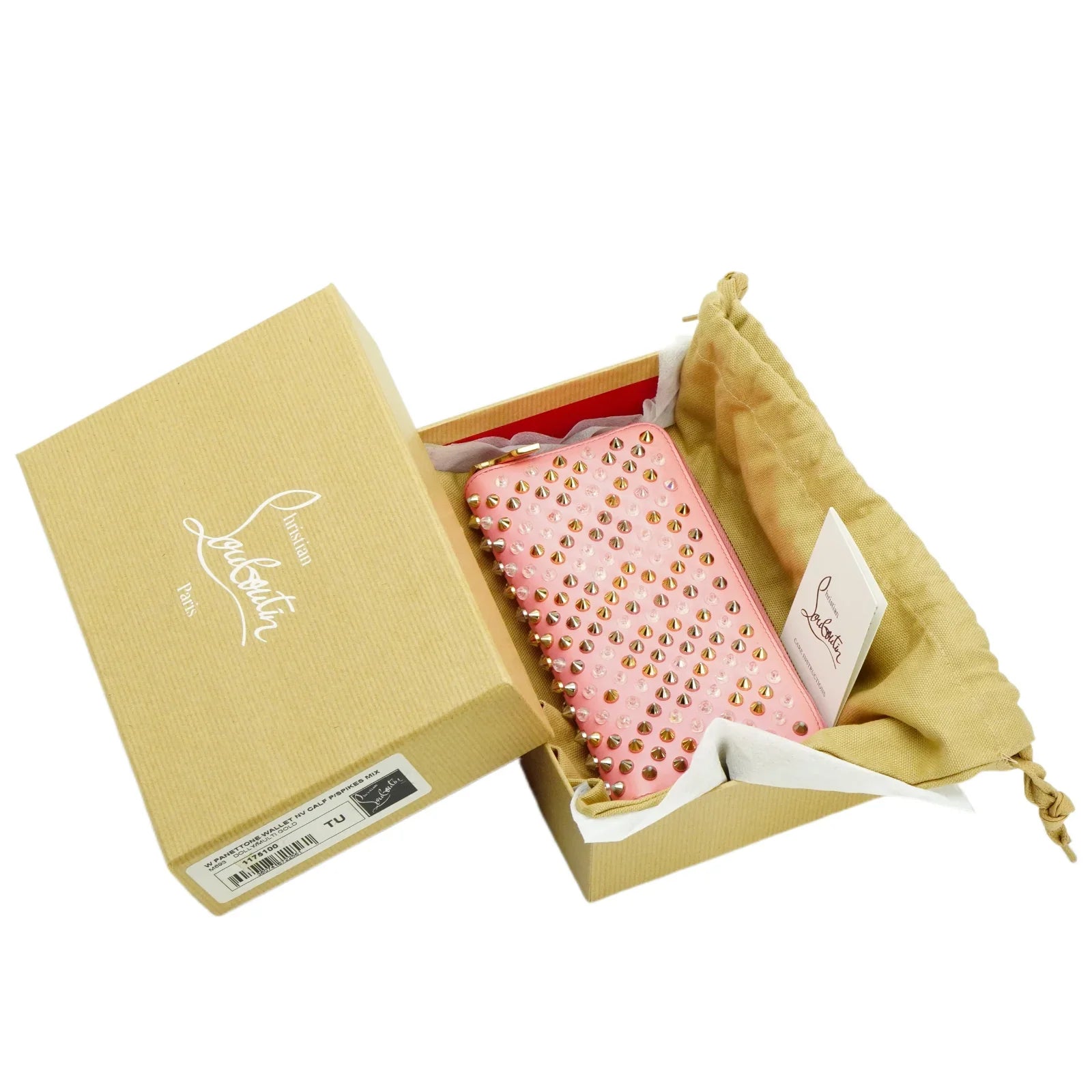 Christian Louboutin Panettone Spike Long Wallet Pink - Lost Designer