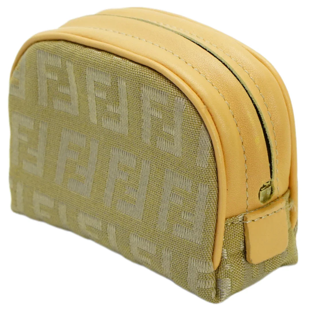Fendi Zucca Zipped Coin Purse Beige - Lost Designer