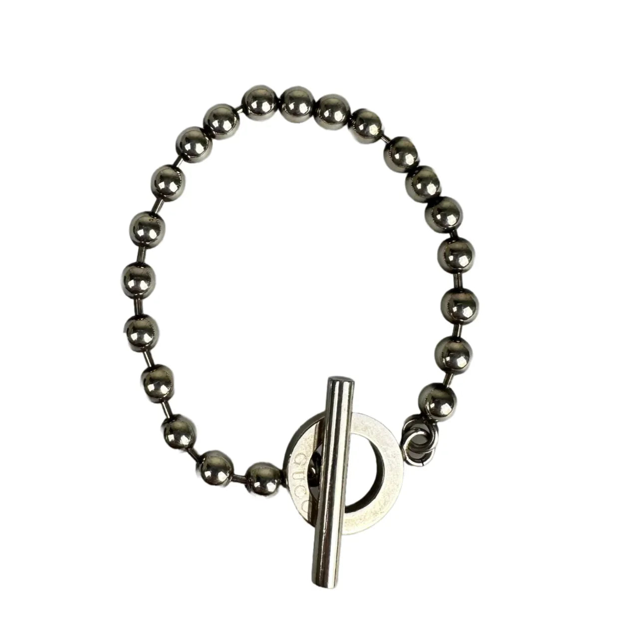 Gucci T-Bar Ball Chain Bracelet Sterling Silver - Lost Designer