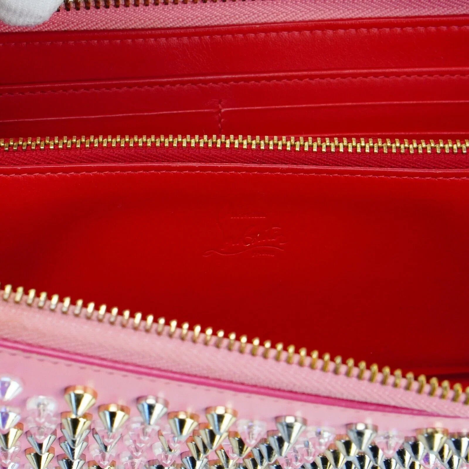 Christian Louboutin Panettone Spike Long Wallet Pink - Lost Designer