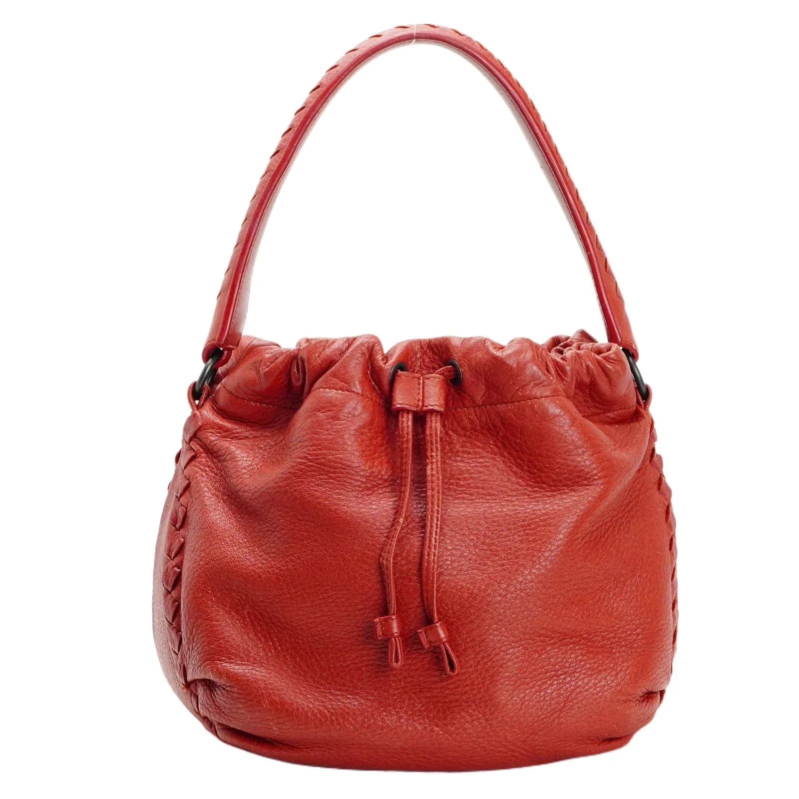 Bottega Veneta Double Drawstring Handbag Red - Lost Designer