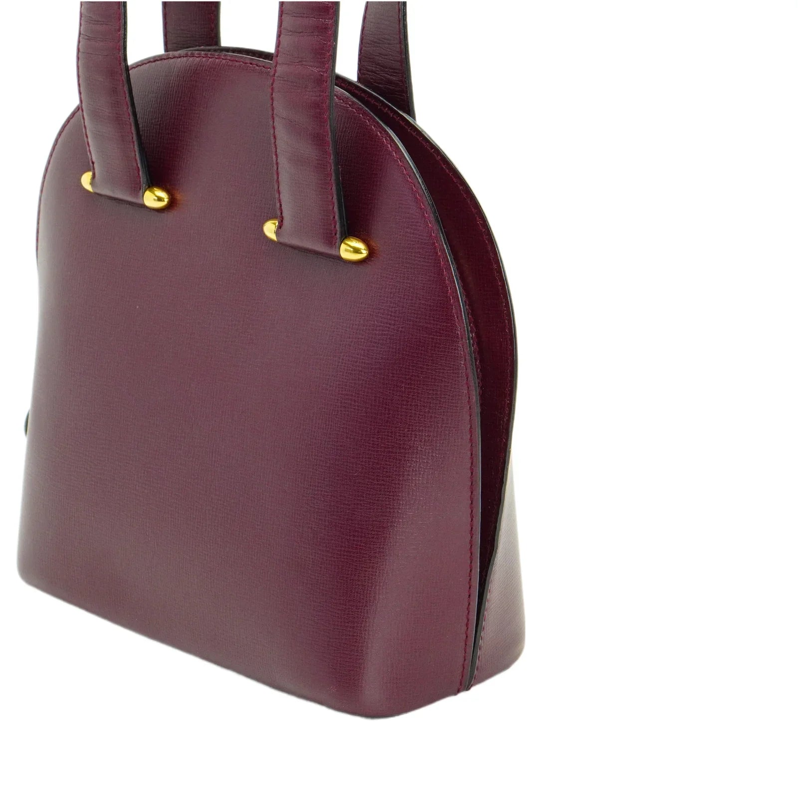 Cartier Leather Rounder Handbag Burgundy - Lost Designer