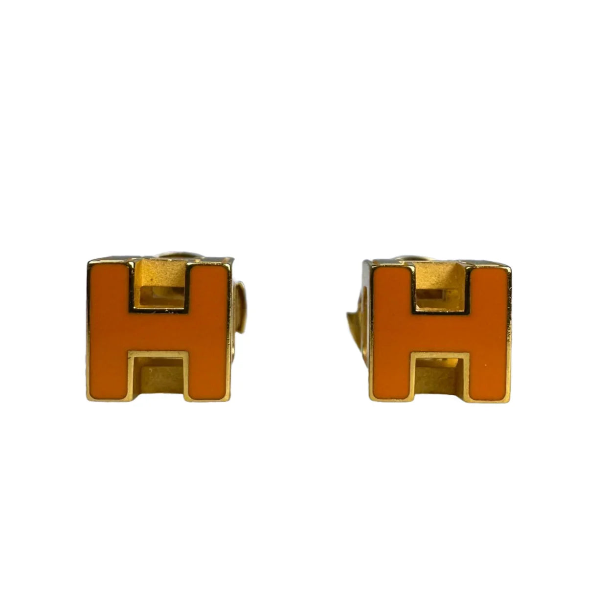 Hermes Cage D’H Earrings Orange - Lost Designer