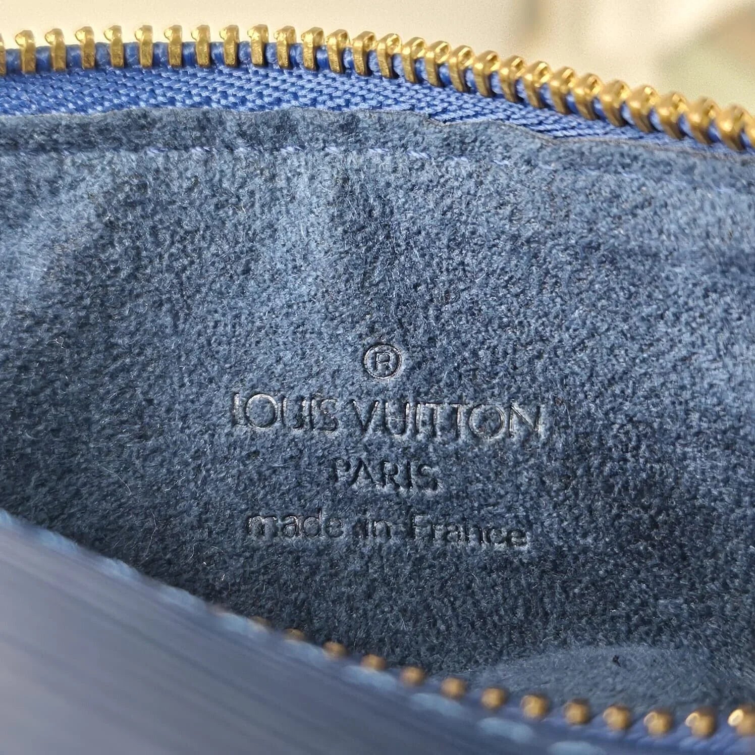 Louis Vuitton Epi Papillon Blue Bag With Pouch - Lost Designer