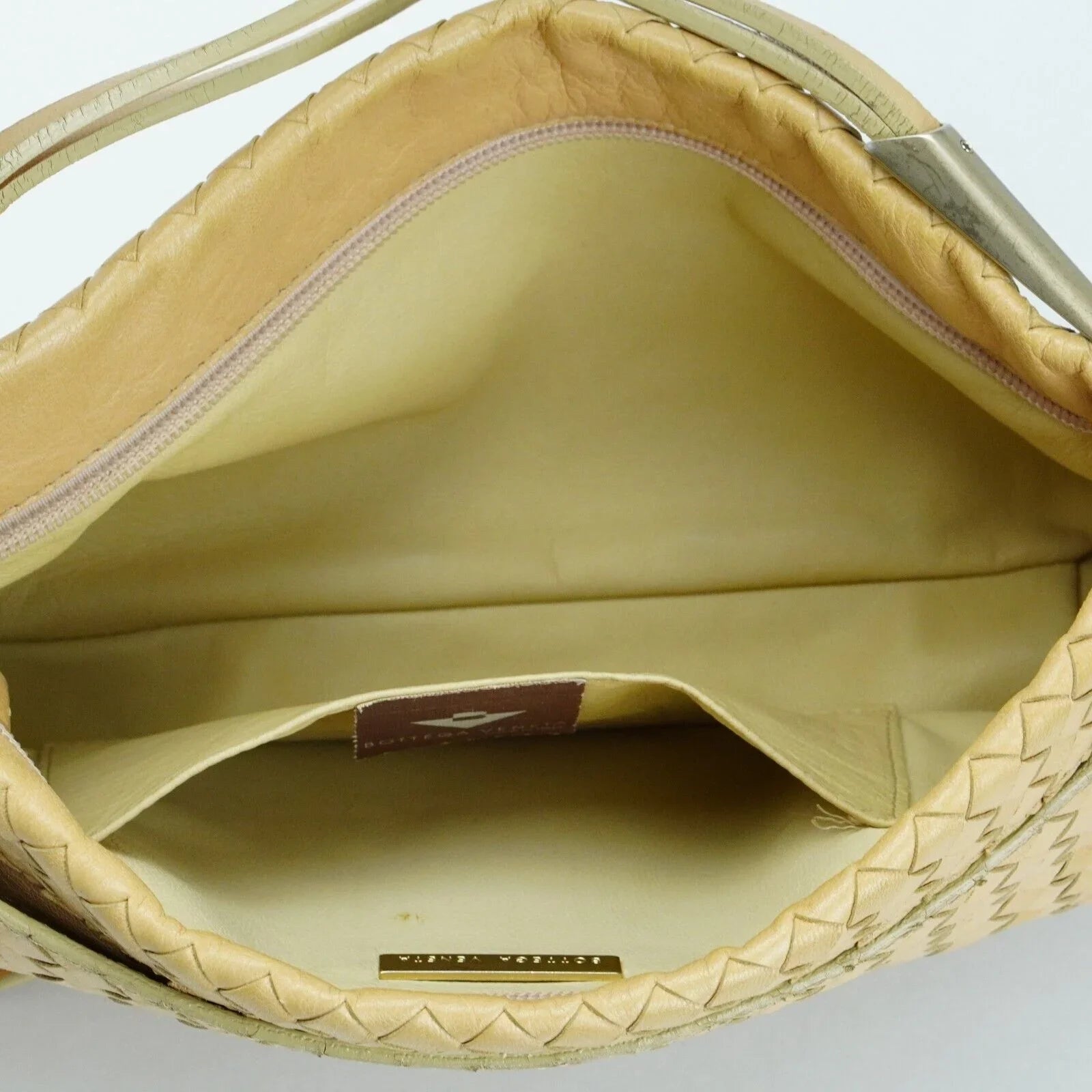 Bottega Veneta Intrecciato Leather Shoulder Bag Beige - Lost Designer