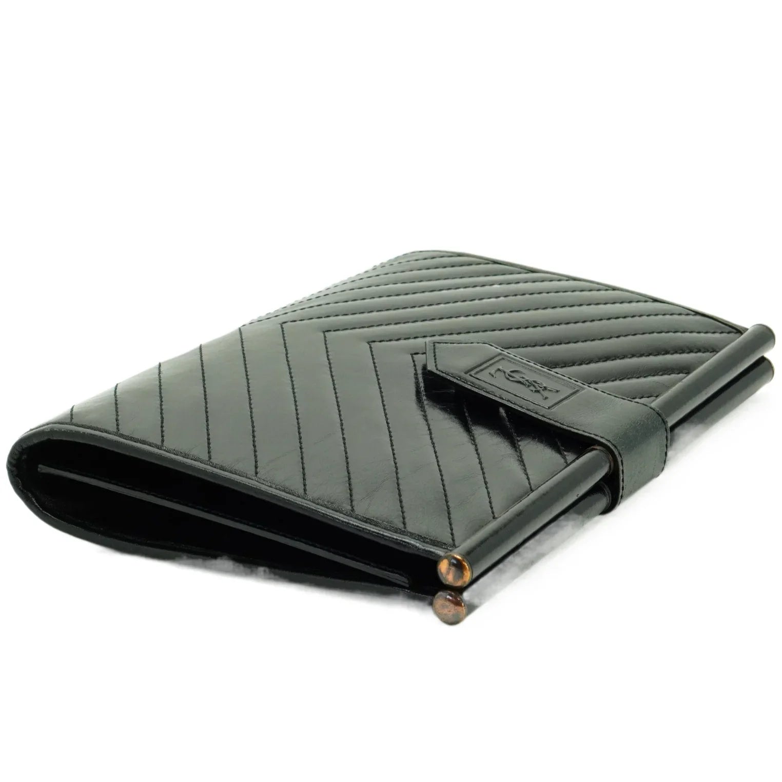 Saint Laurent Quilted Leather Clutch Bag Black - Lost Designer