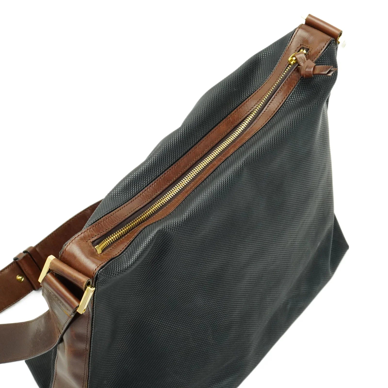 Bottega Veneta Canvas Shoulder Bag Black - Lost Designer
