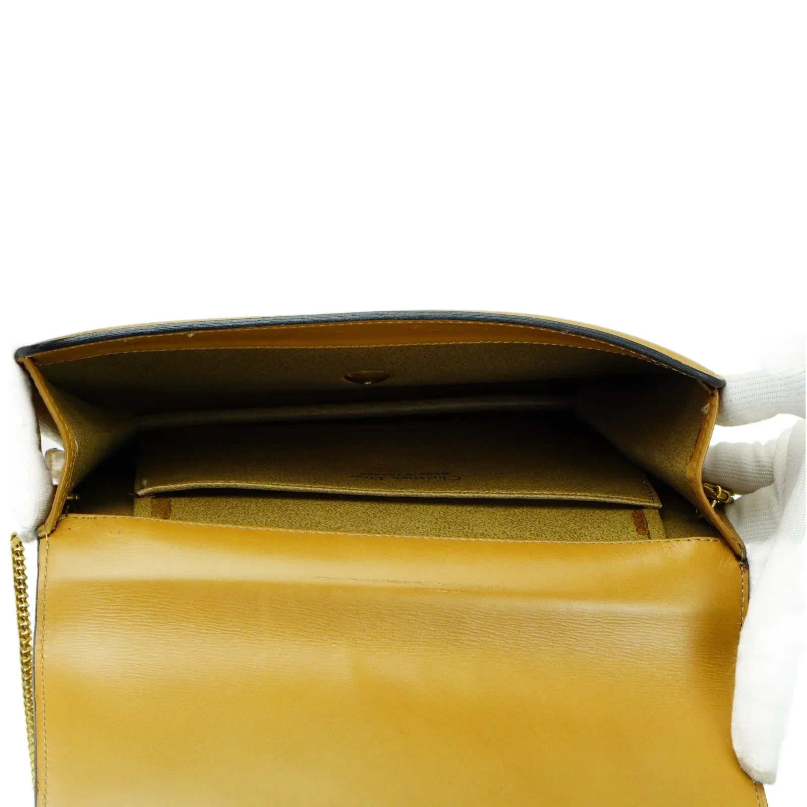 Christian Dior Leather Chain Box Bag Beige - Lost Designer