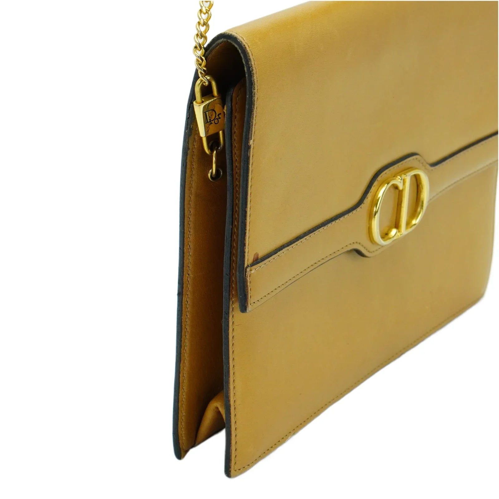 Christian Dior Leather Chain Box Bag Beige - Lost Designer