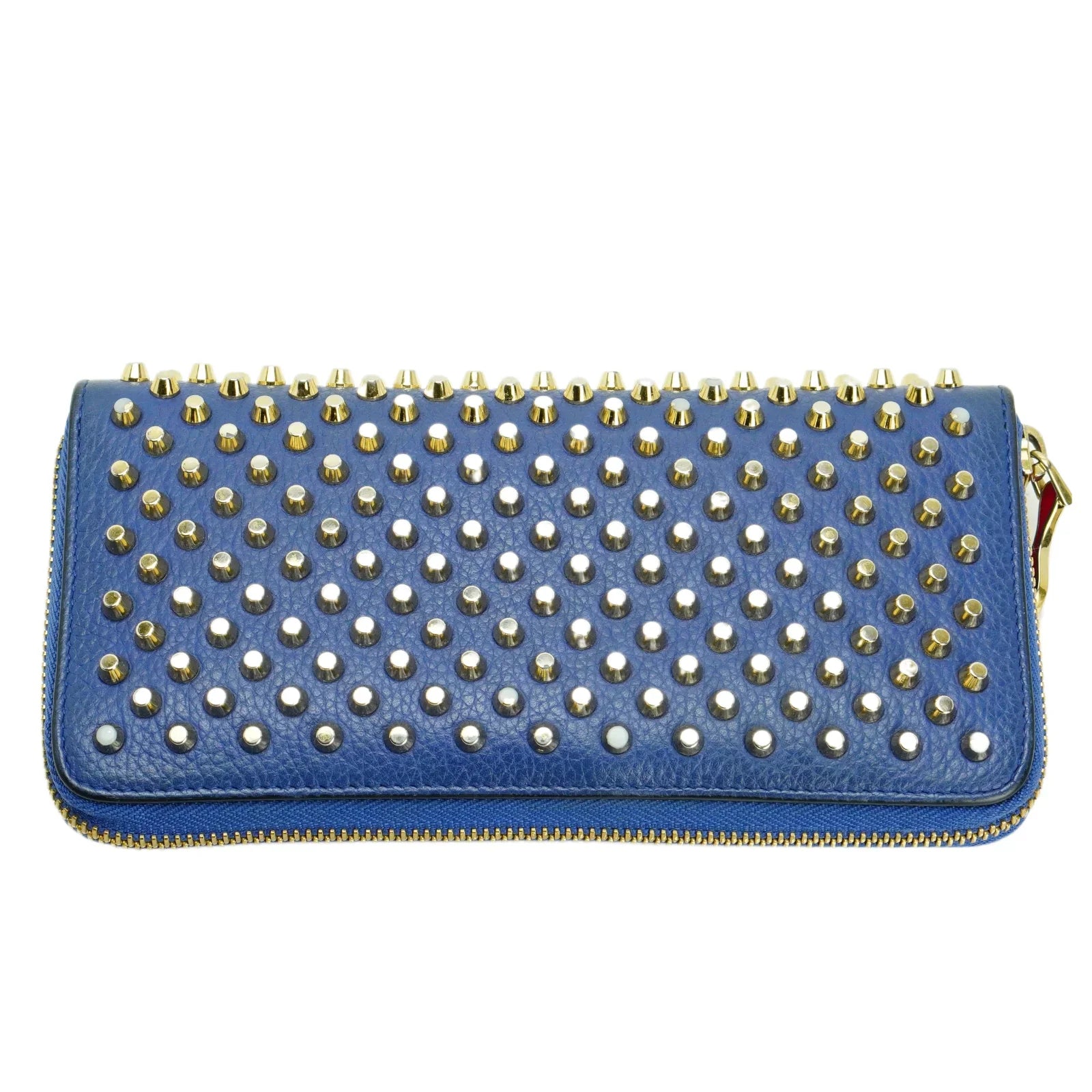 Christian Louboutin Panettone Spike Long Wallet Blue - Lost Designer