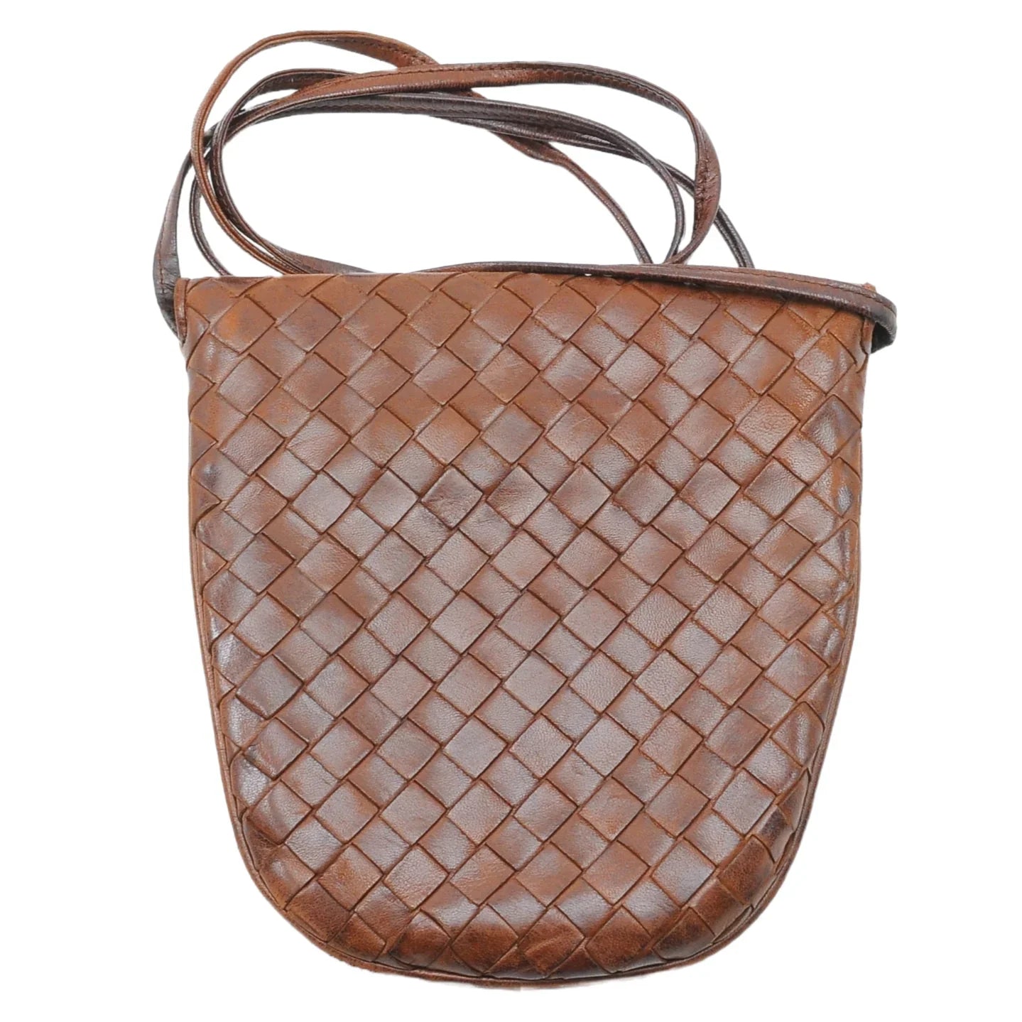 Bottega Veneta Intrecciato Mini Crossbody Bag Brown - Lost Designer