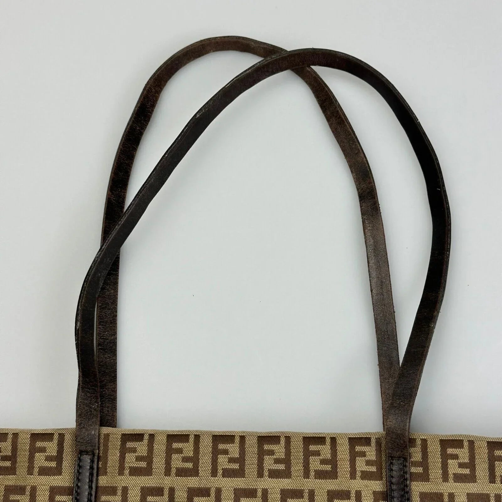 Fendi Canvas Zucca Brown Monogram Tote Bag - Lost Designer