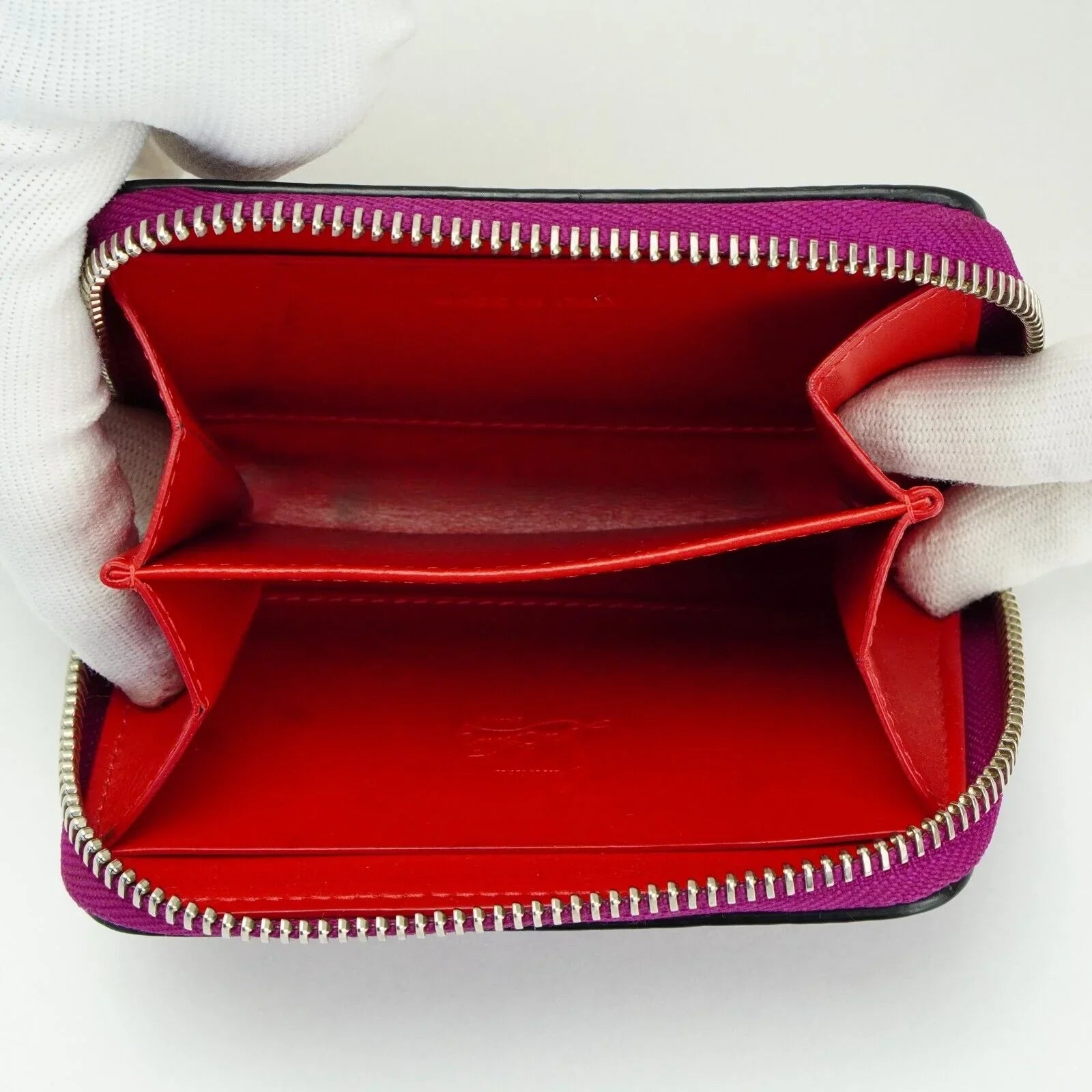 Christian Louboutin Studded Small Zipper Wallet Fuchsia - Lost Designer