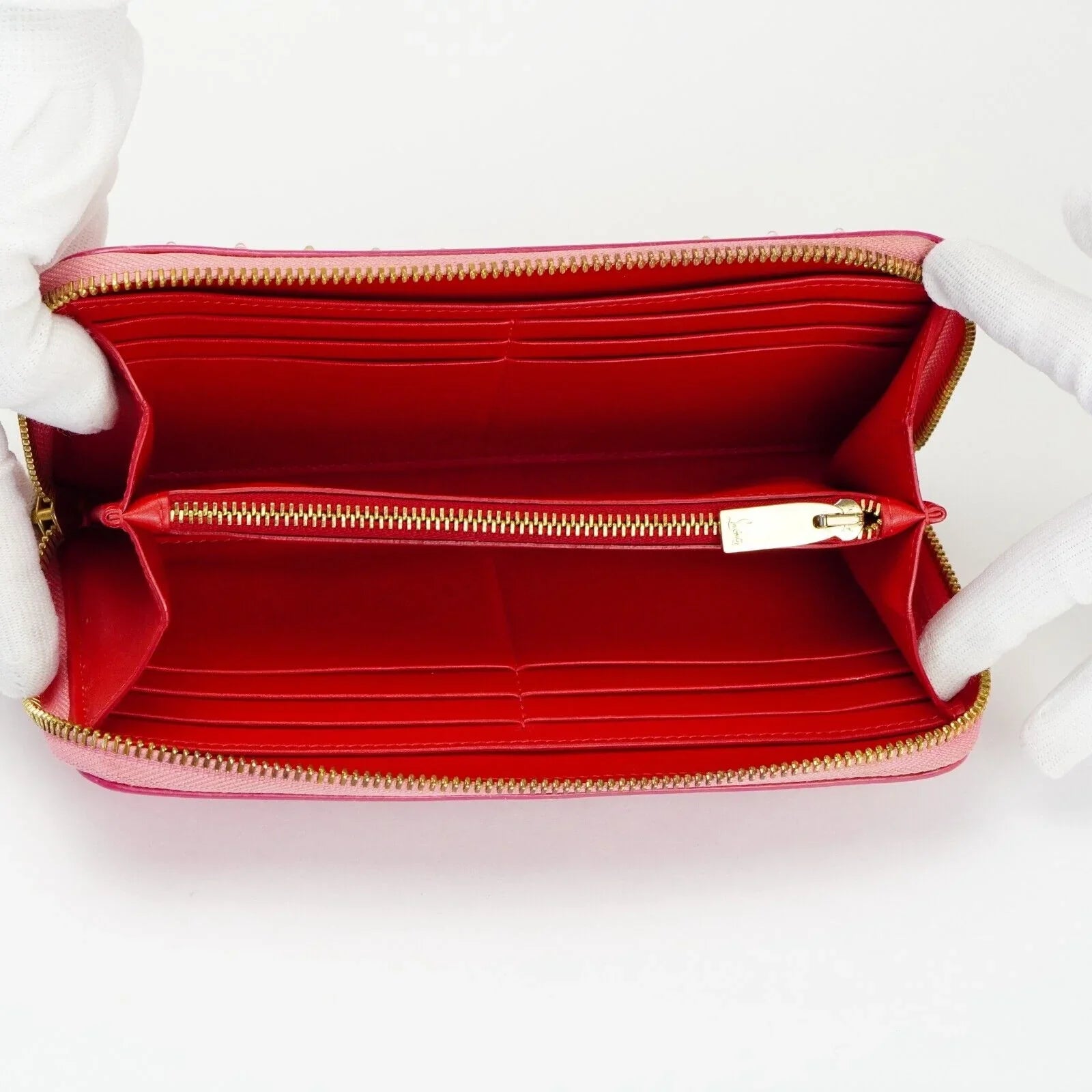 Christian Louboutin Panettone Spike Long Wallet Pink - Lost Designer