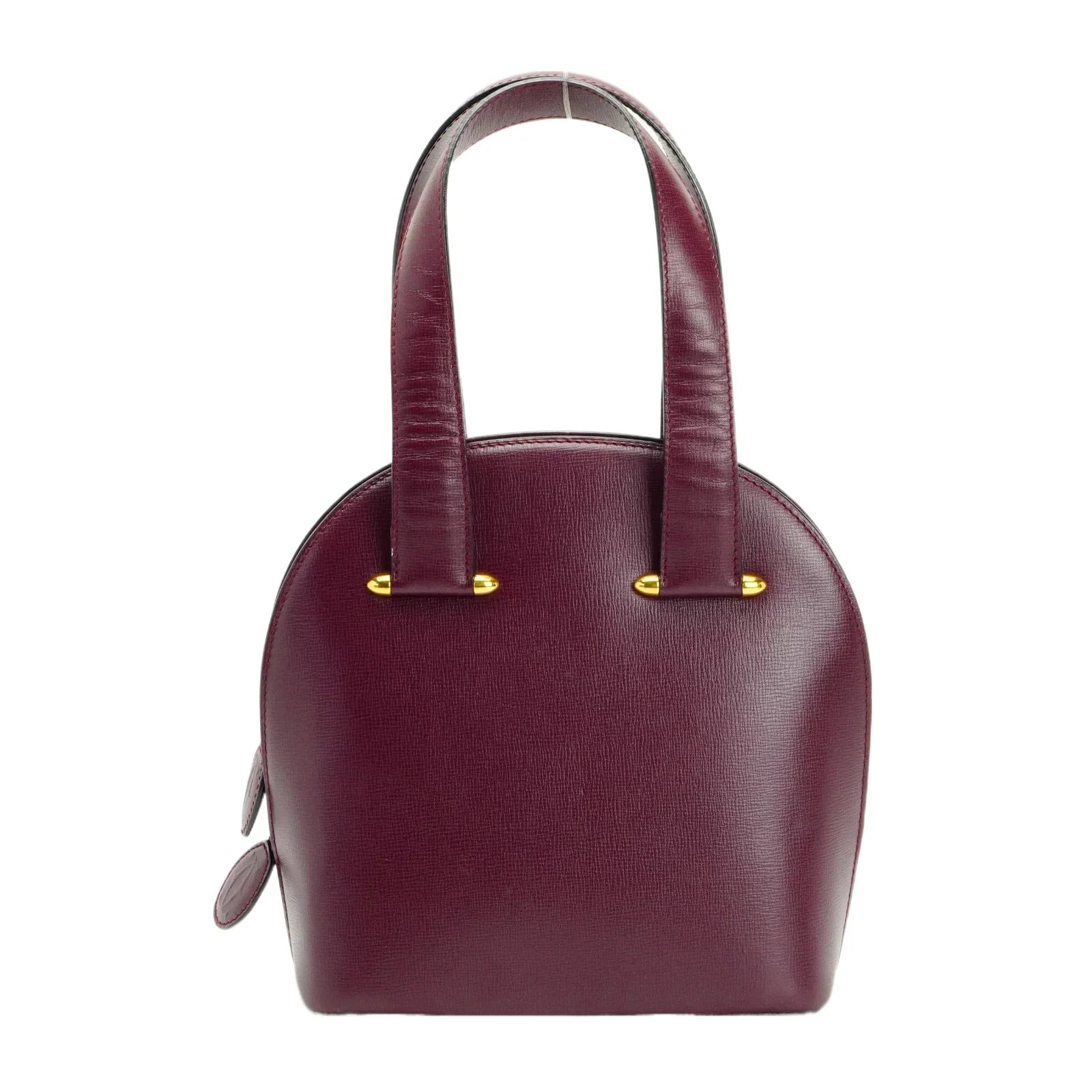 Cartier Leather Rounder Handbag Burgundy - Lost Designer