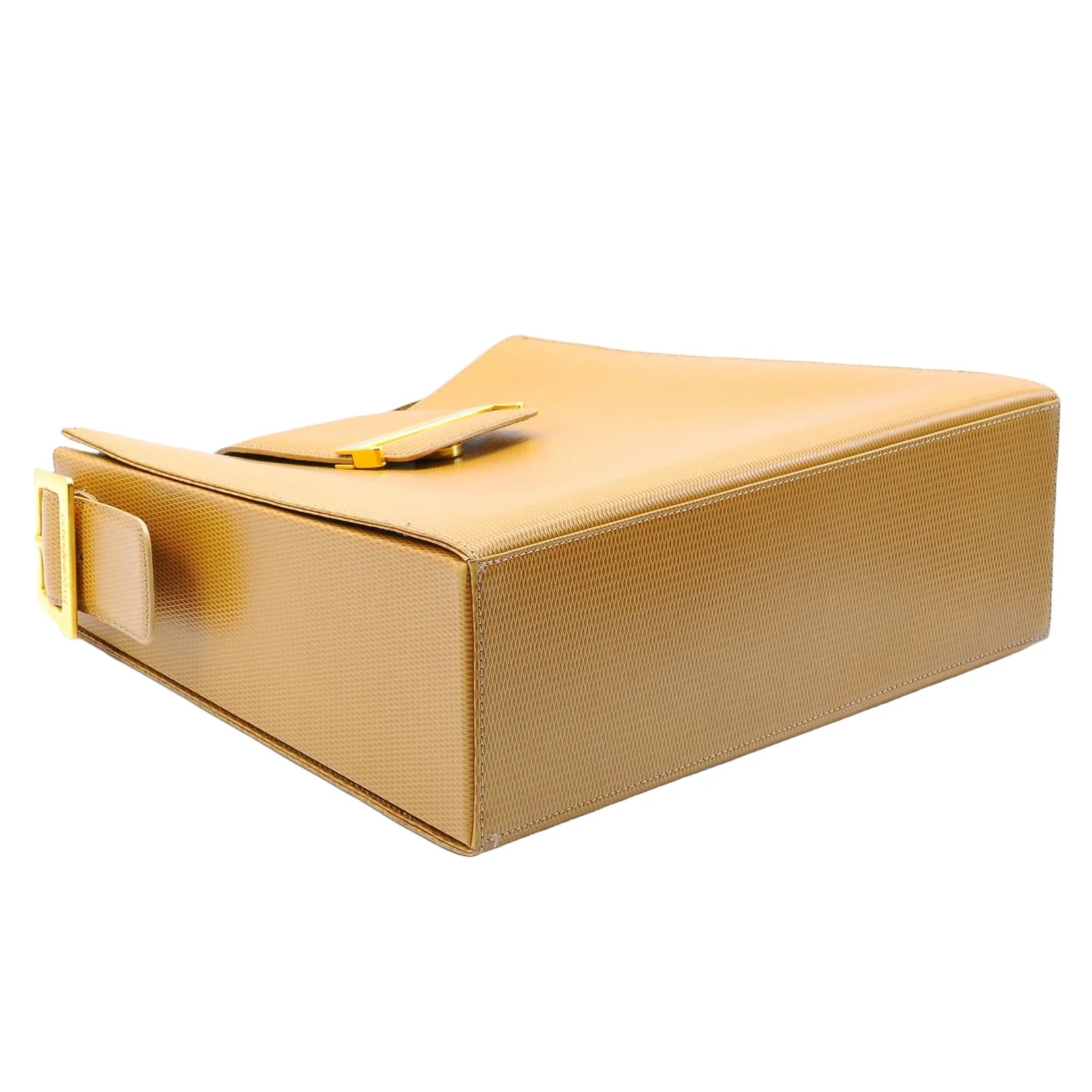 Saint Laurent Lizard Embossed Leather Shoulder Bag Amber - Lost Designer
