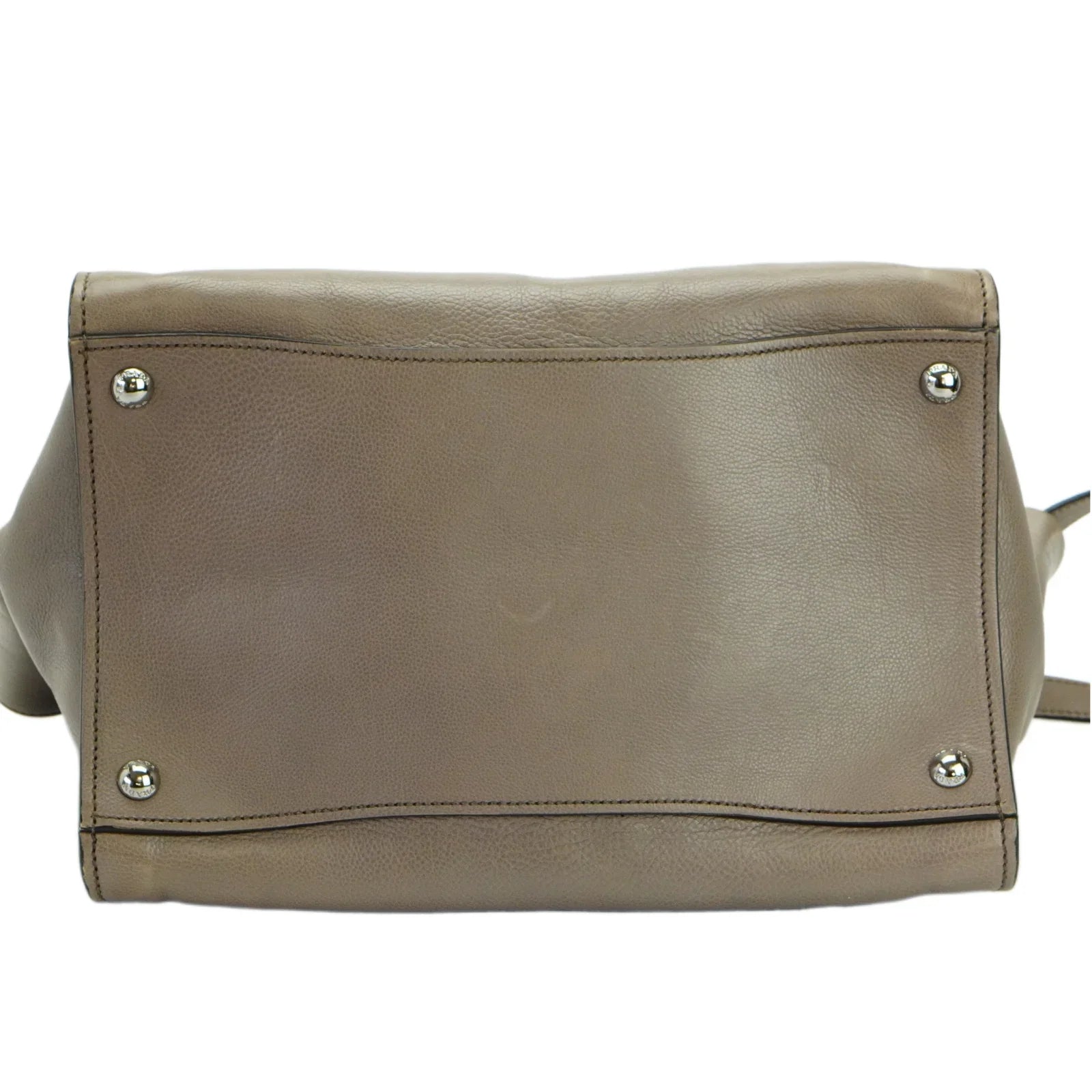 Prada Twin Pocket Tote Glace Calf Leather Bag Taupe - Lost Designer