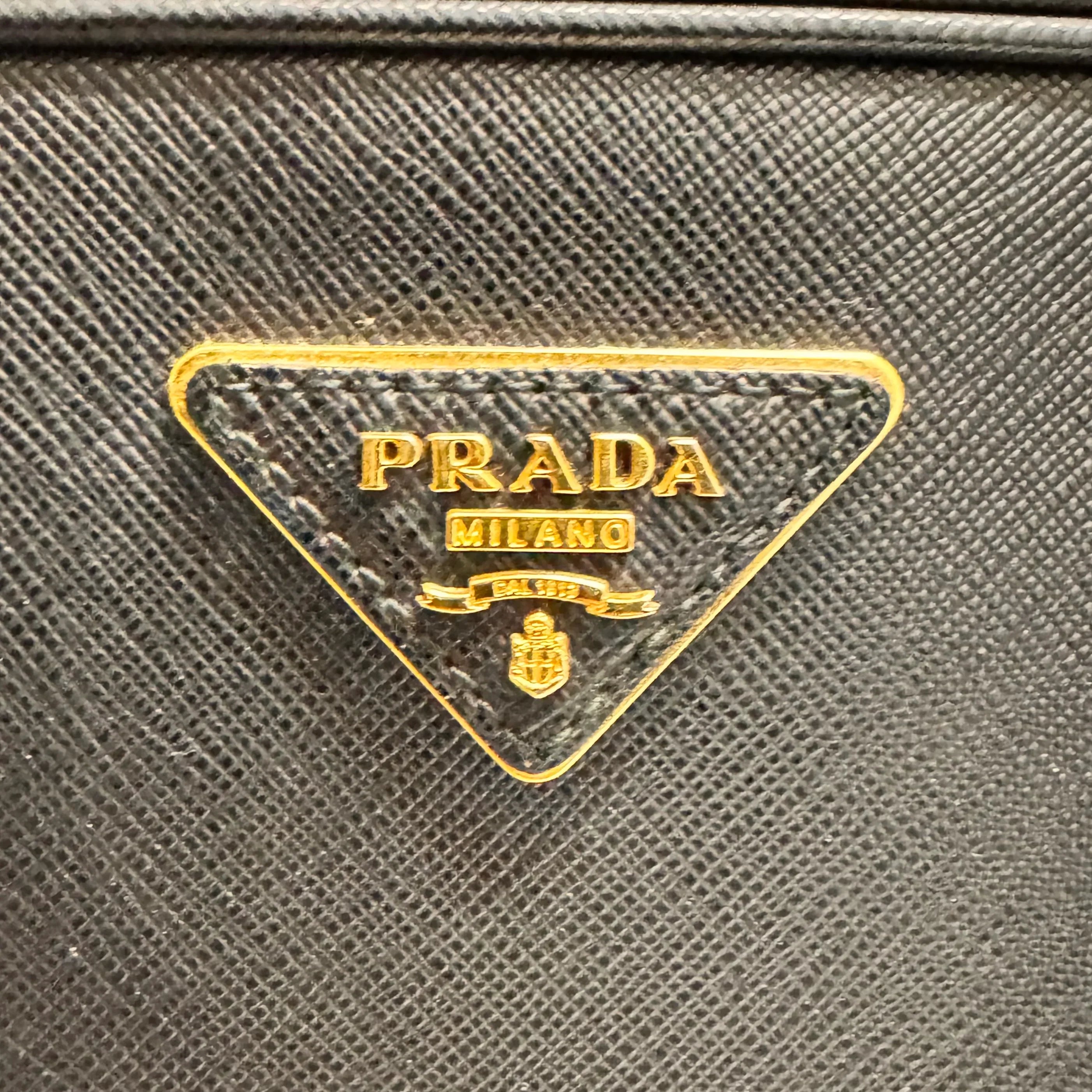 Pradaa Saffiano Lux Pyramid Bag Black - Lost Designer