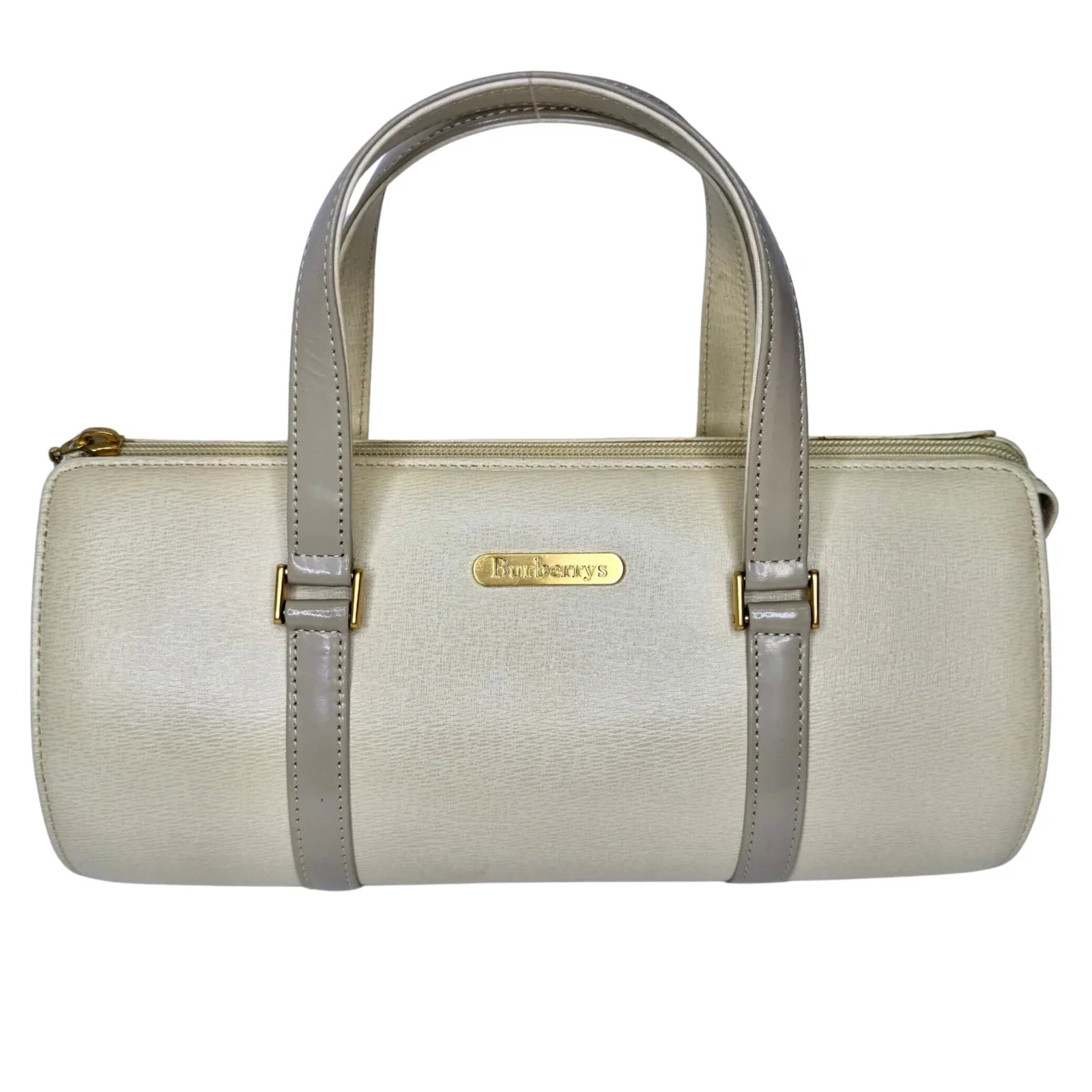 Burberry Mini Boston Bag Leather Beige - Lost Designer
