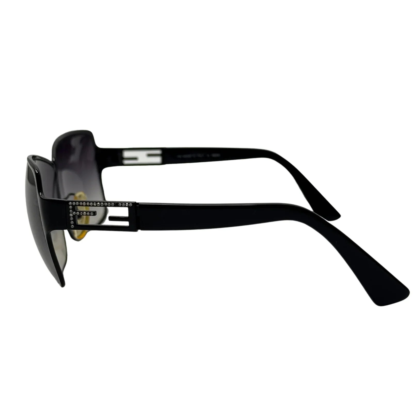 Fendi Black Rhinestone Angular Frame Sunglasses - Lost Designer