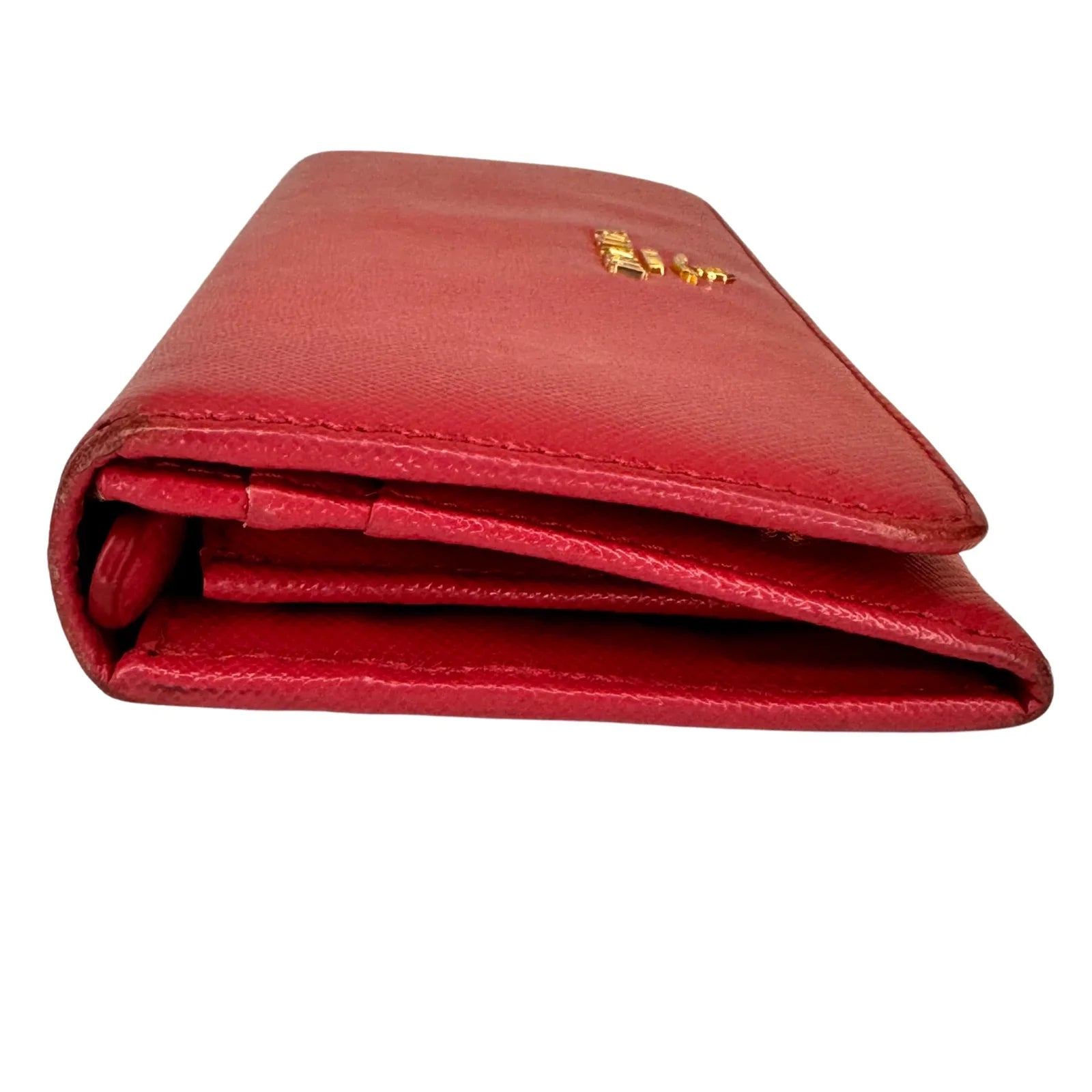 Prada Vitello Daino Continental Flap Wallet in Pink - Lost Designer
