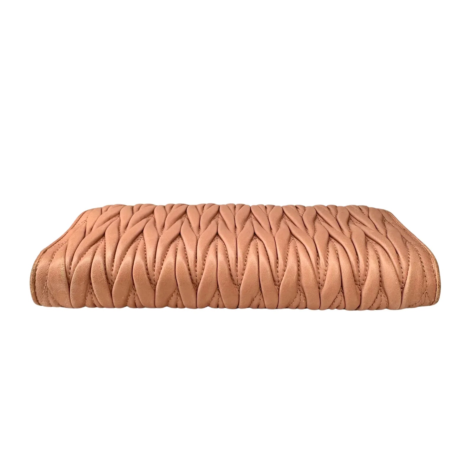 Miu Miu Matelassé Zip Around Wallet – Powdered Pink - Lost Designer