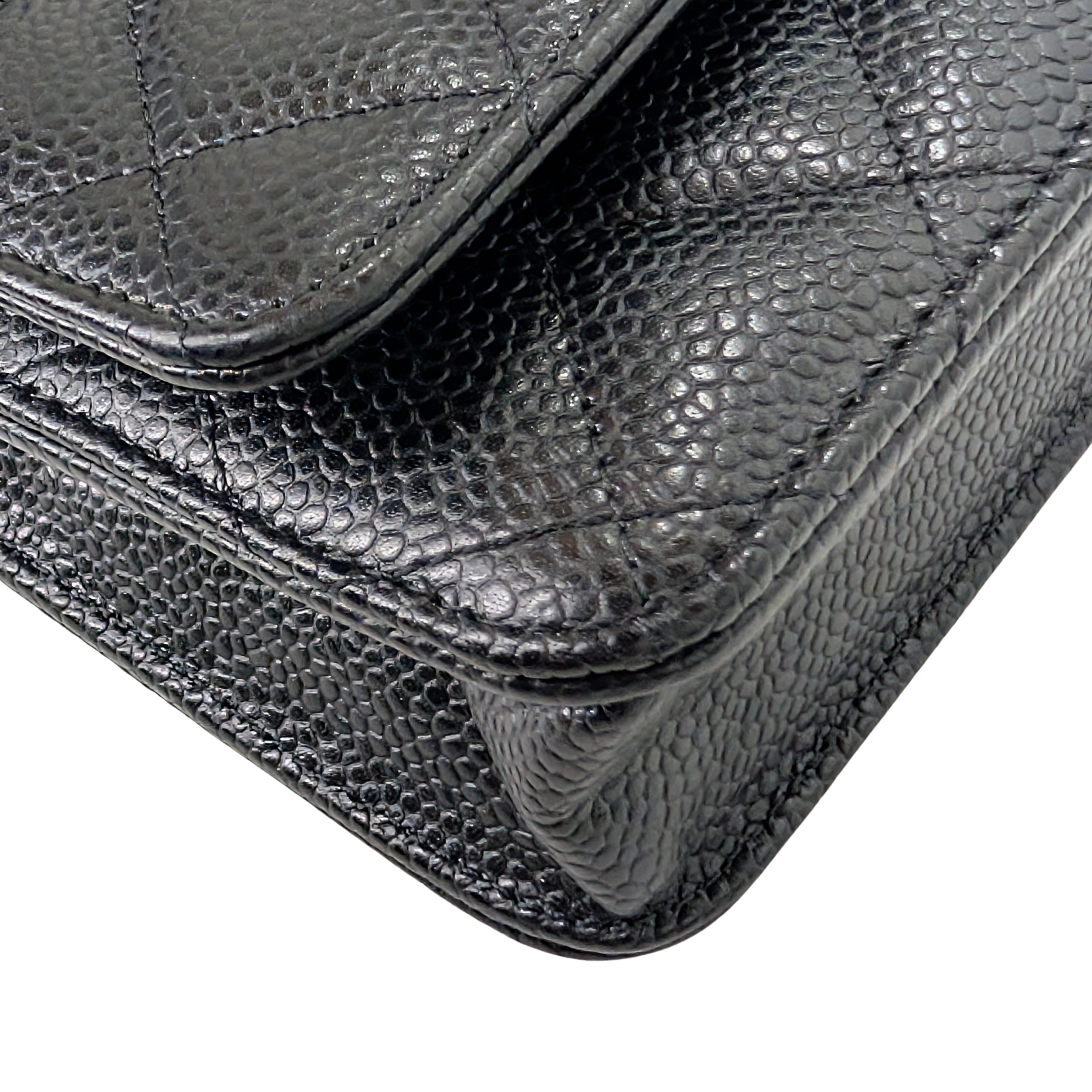 Chanel WOC Wallet on Chain Caviar Black GHW Microchip