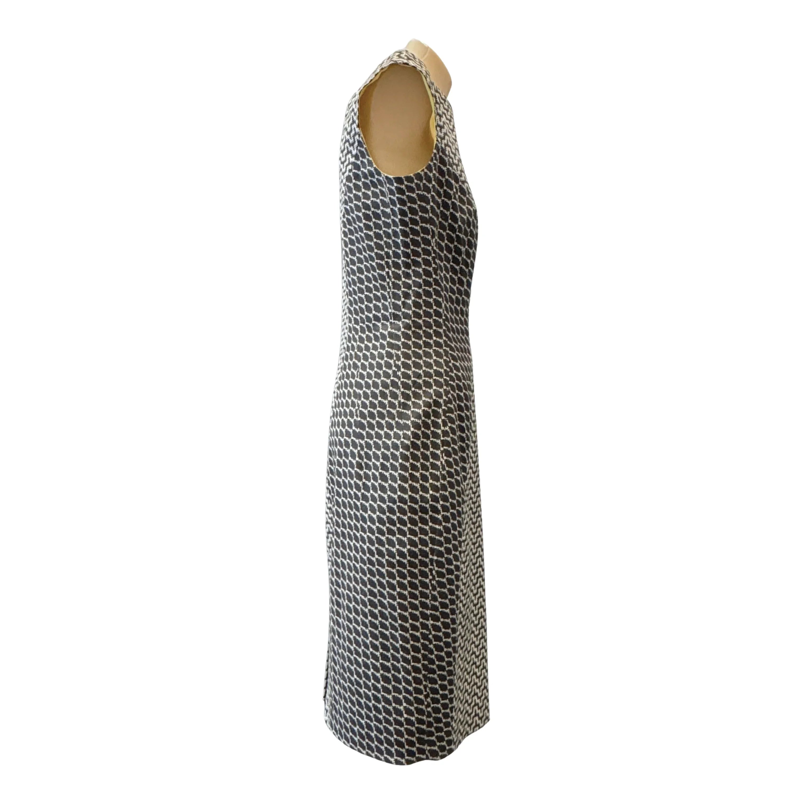 Versace Geometric Print Cap Sleeve Sheath Dress Size 40 - Lost Designer