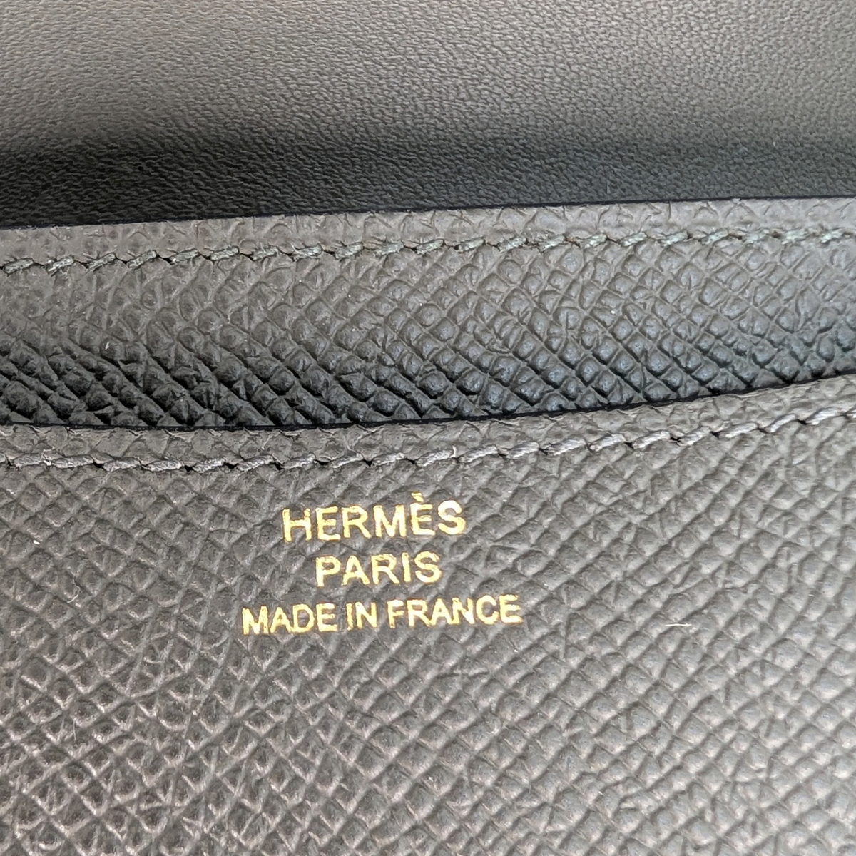 Hermes Mini Constance Epsom Vert De Gris GHW B Stamp
