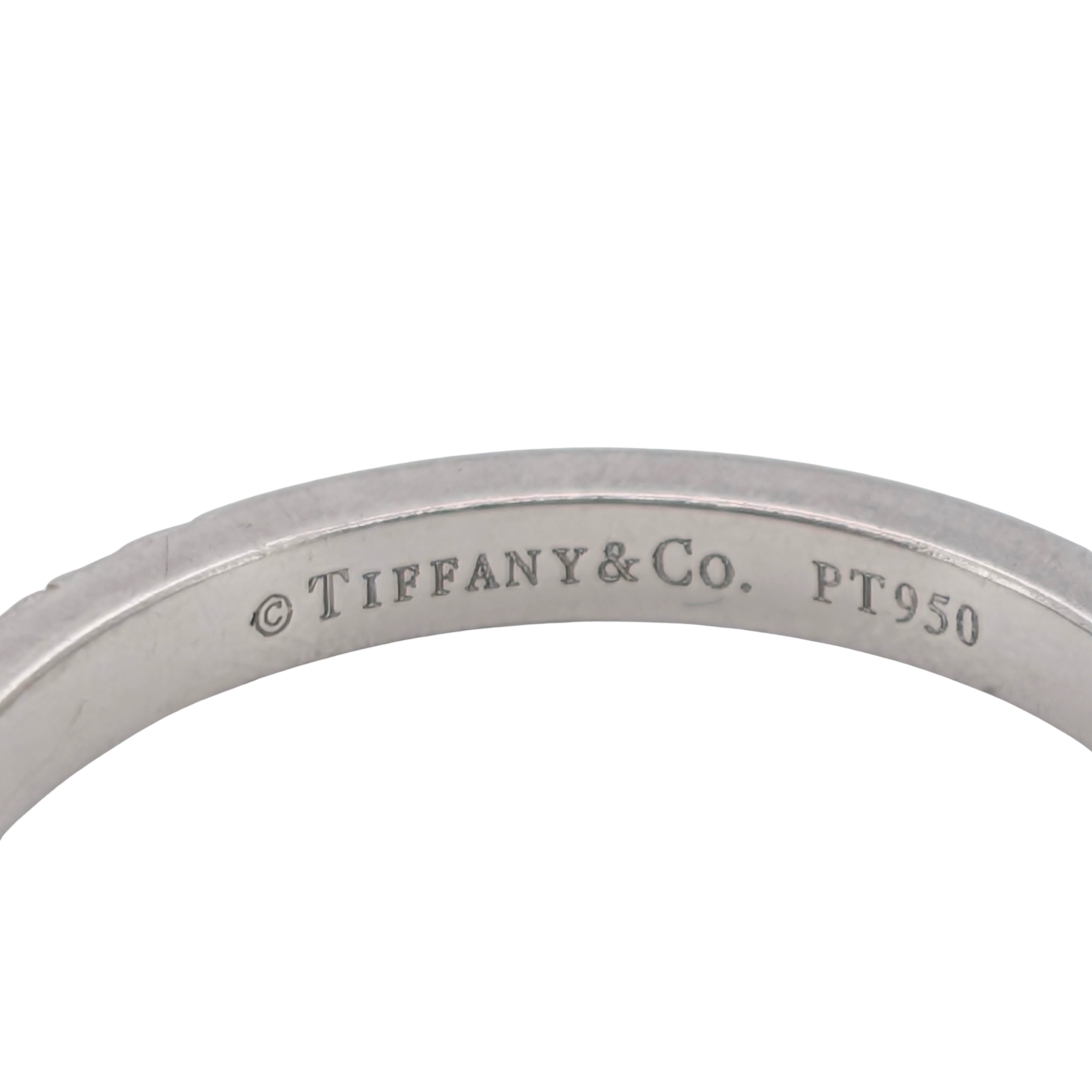 Tiffany & Co. Novo Cushion Cut Diamond Ring 1.02ct Platinum Matching Band