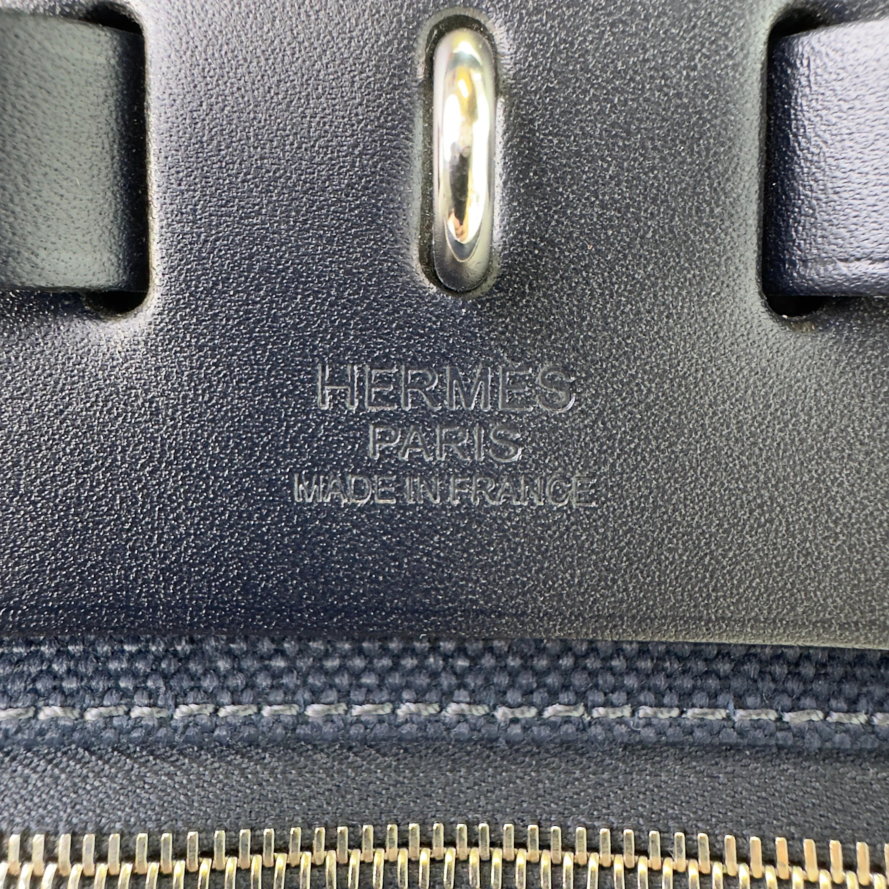 Hermés Herbag Zip 31 Criss Viking Quadrille Dark Green/Navy - Lost Designer