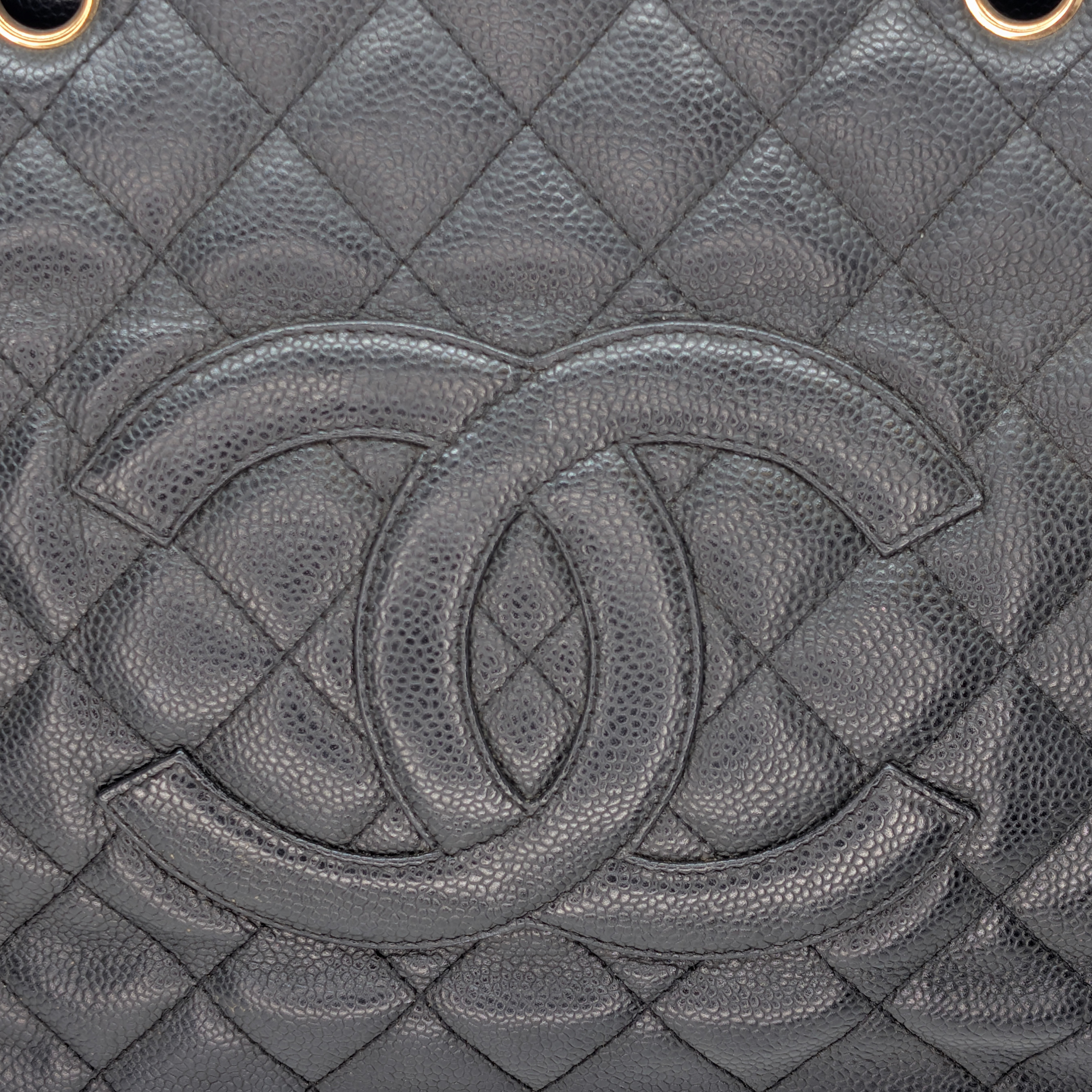 Chanel Quilted Caviar Grand Shopping Tote Black