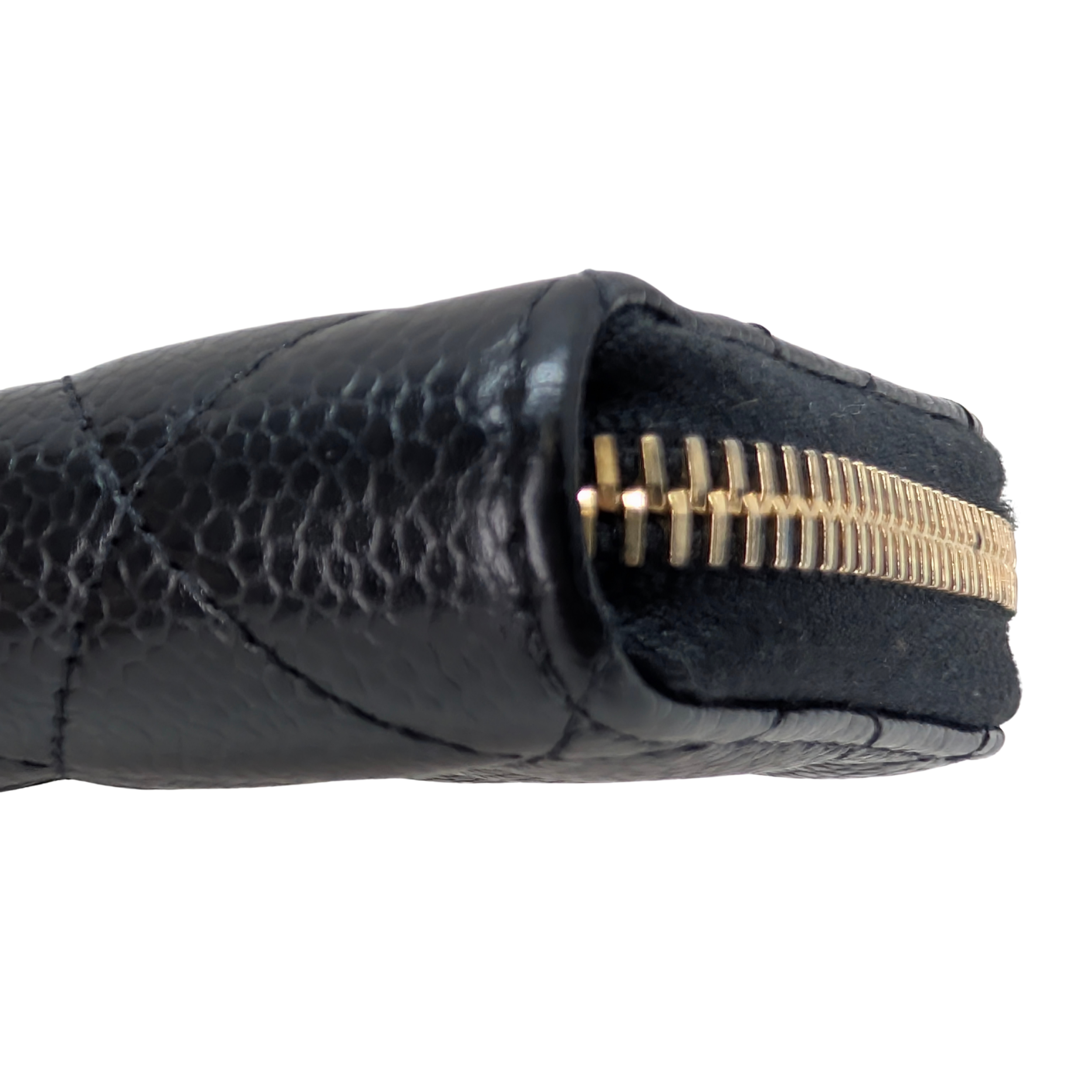 Chanel Classic Zipped Coin Purse Wallet Caviar Black