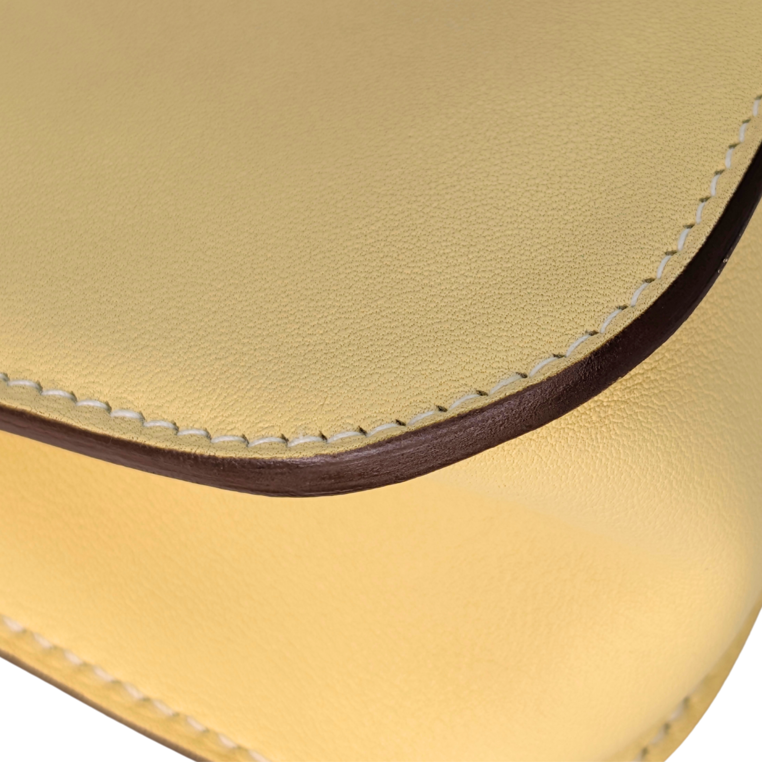 Hermes Mini Halzan 22 Swift Jaune Poussin SHW Stamp X