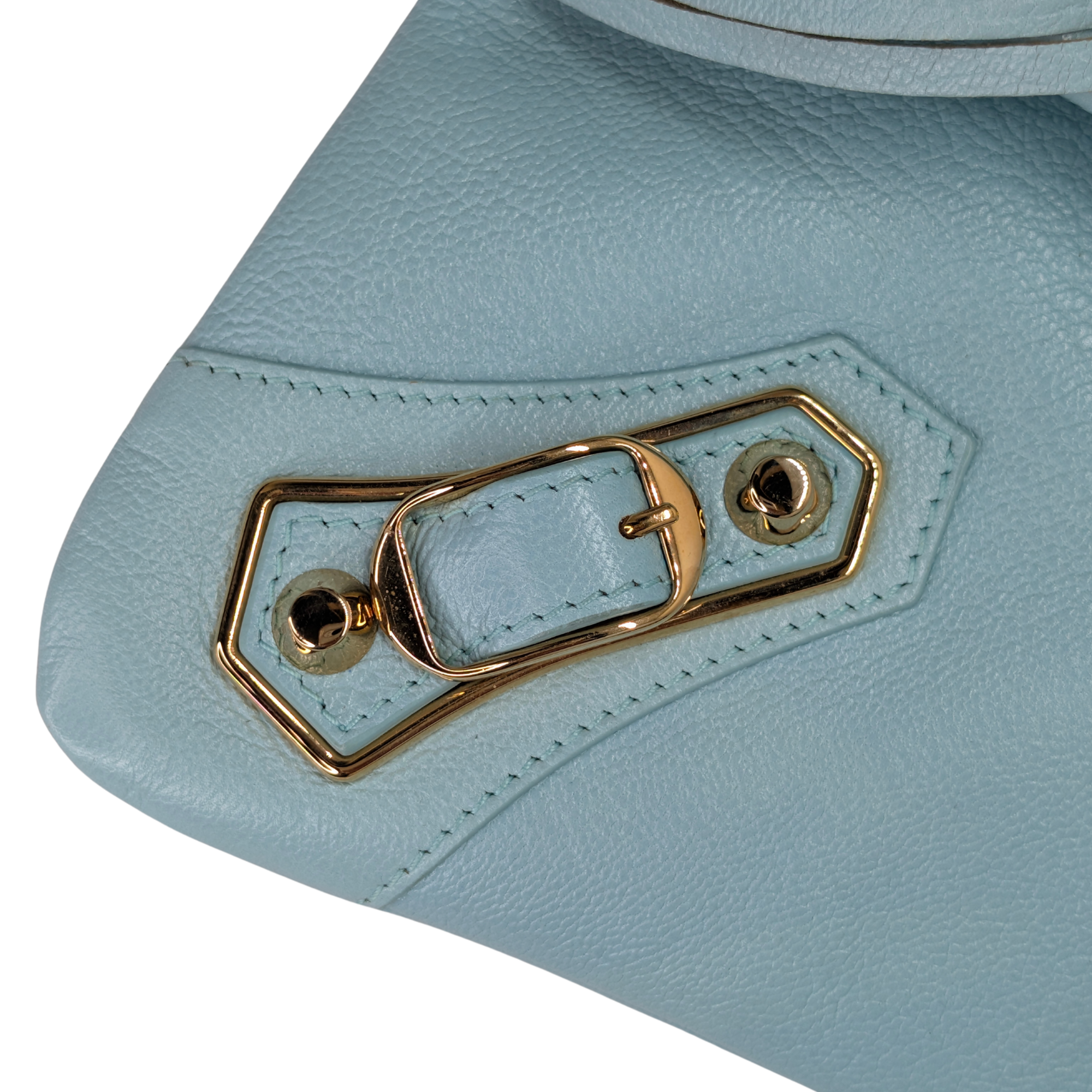 Balenciaga City Envelope Clutch Bag on chain Light Blue