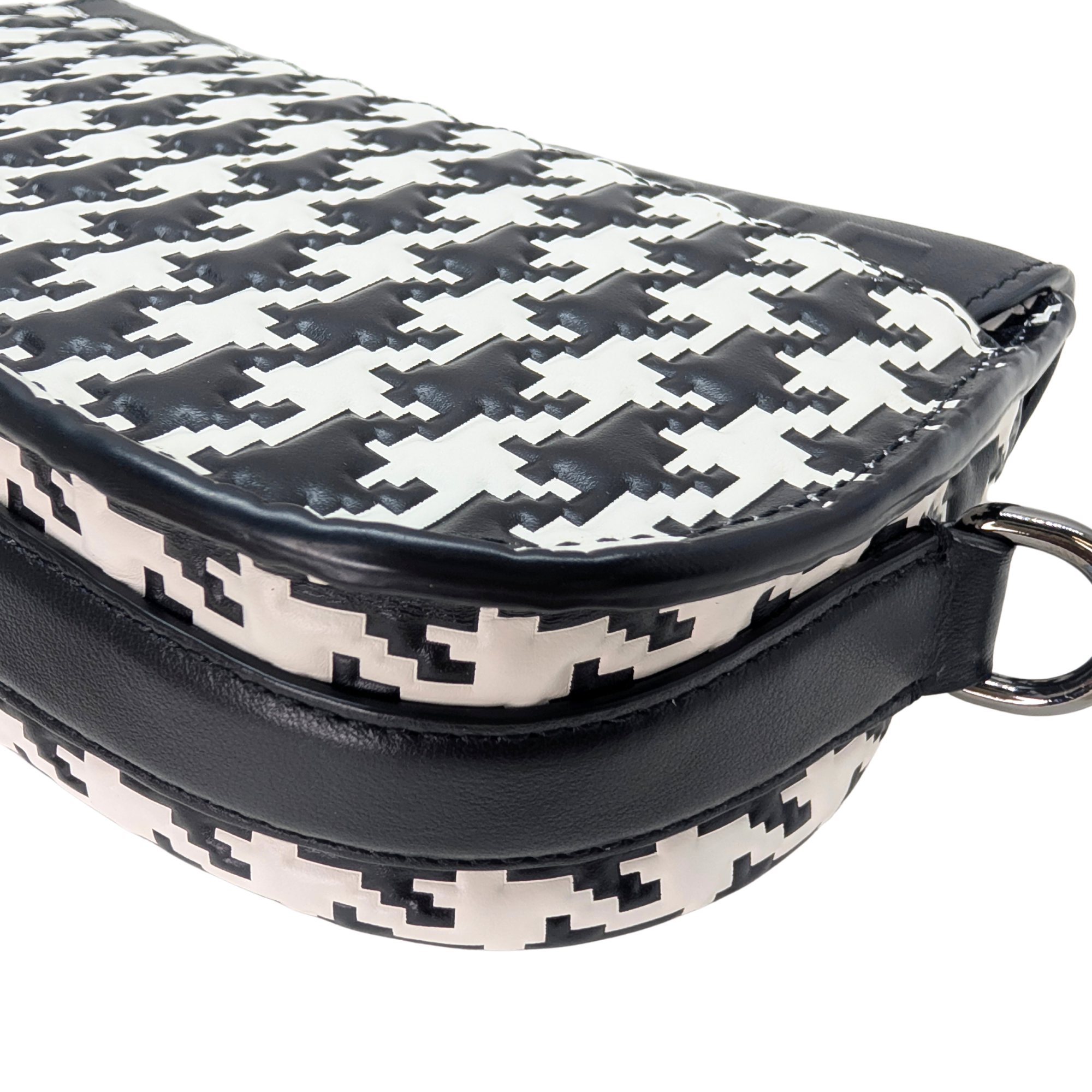 Dior Box Houndstooth East West Bobby Bag Black White