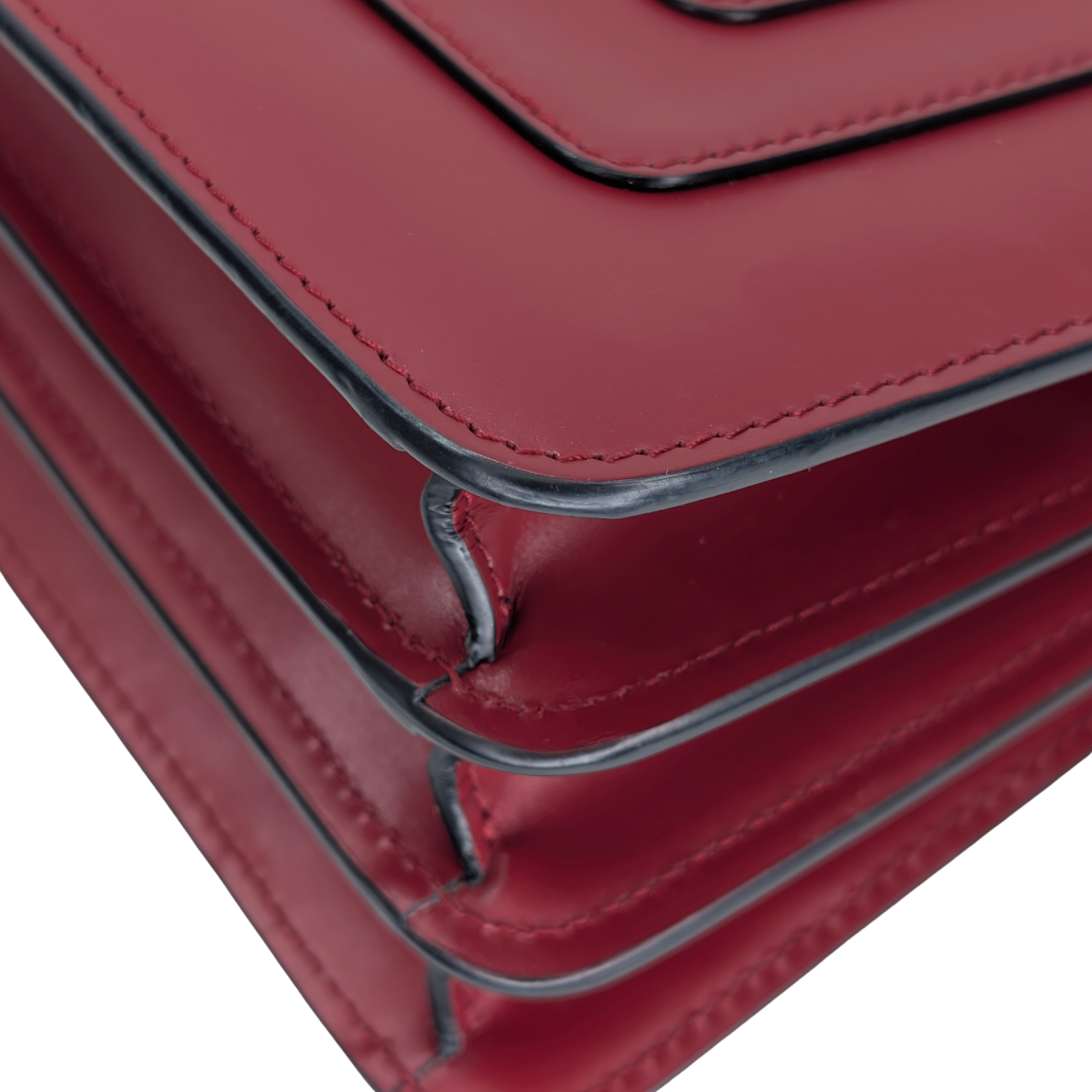 Bvlgari Calfskin Serpenti Forever Top Handle Red