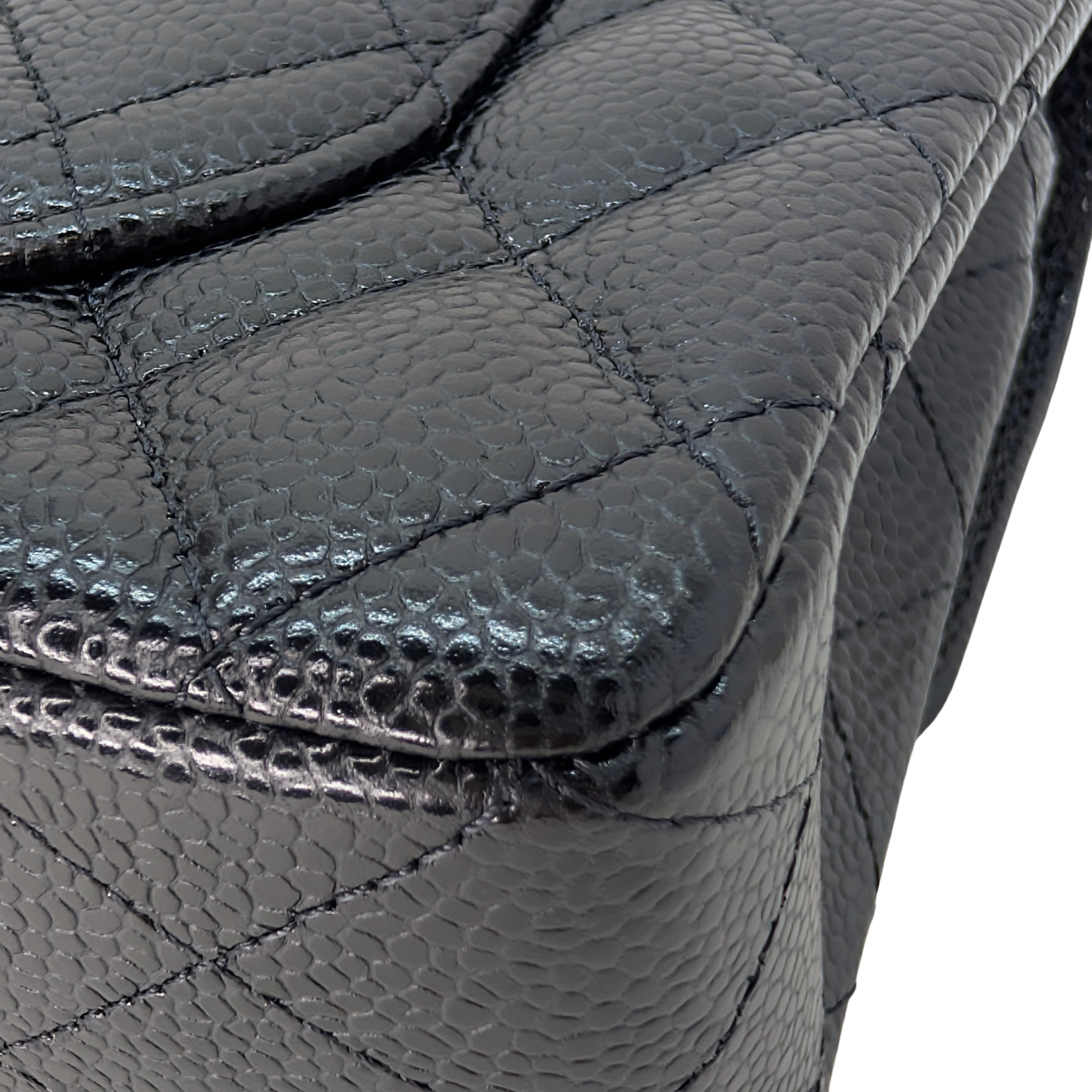 Chanel Classic Double Flap Caviar Black SHW Microchipped