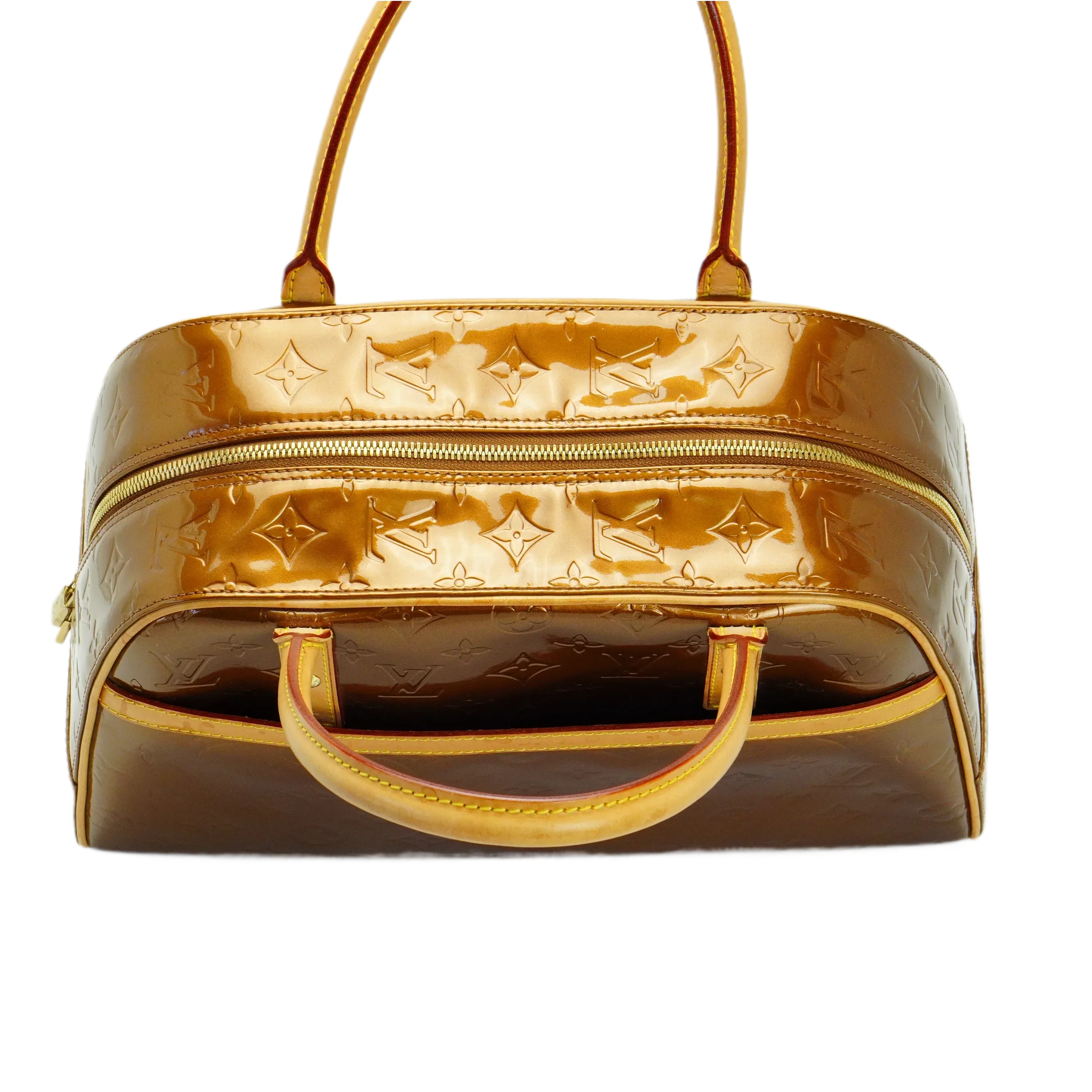 Louis Vuitton Bronze Monogram Vernis Tompkins Square Handbag - Lost Designer
