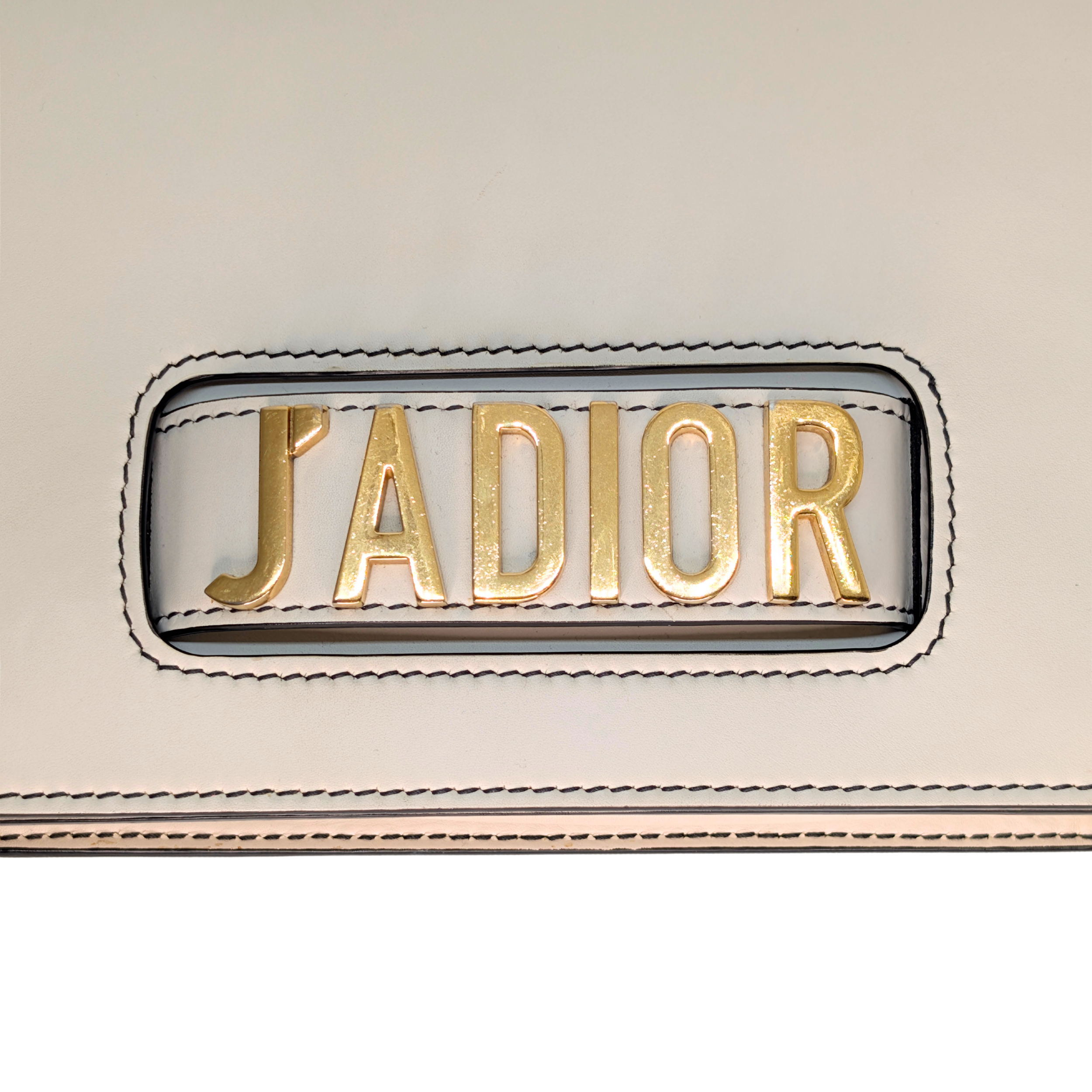 Dior JaDior Medium Calfskin Shoulder Bag White