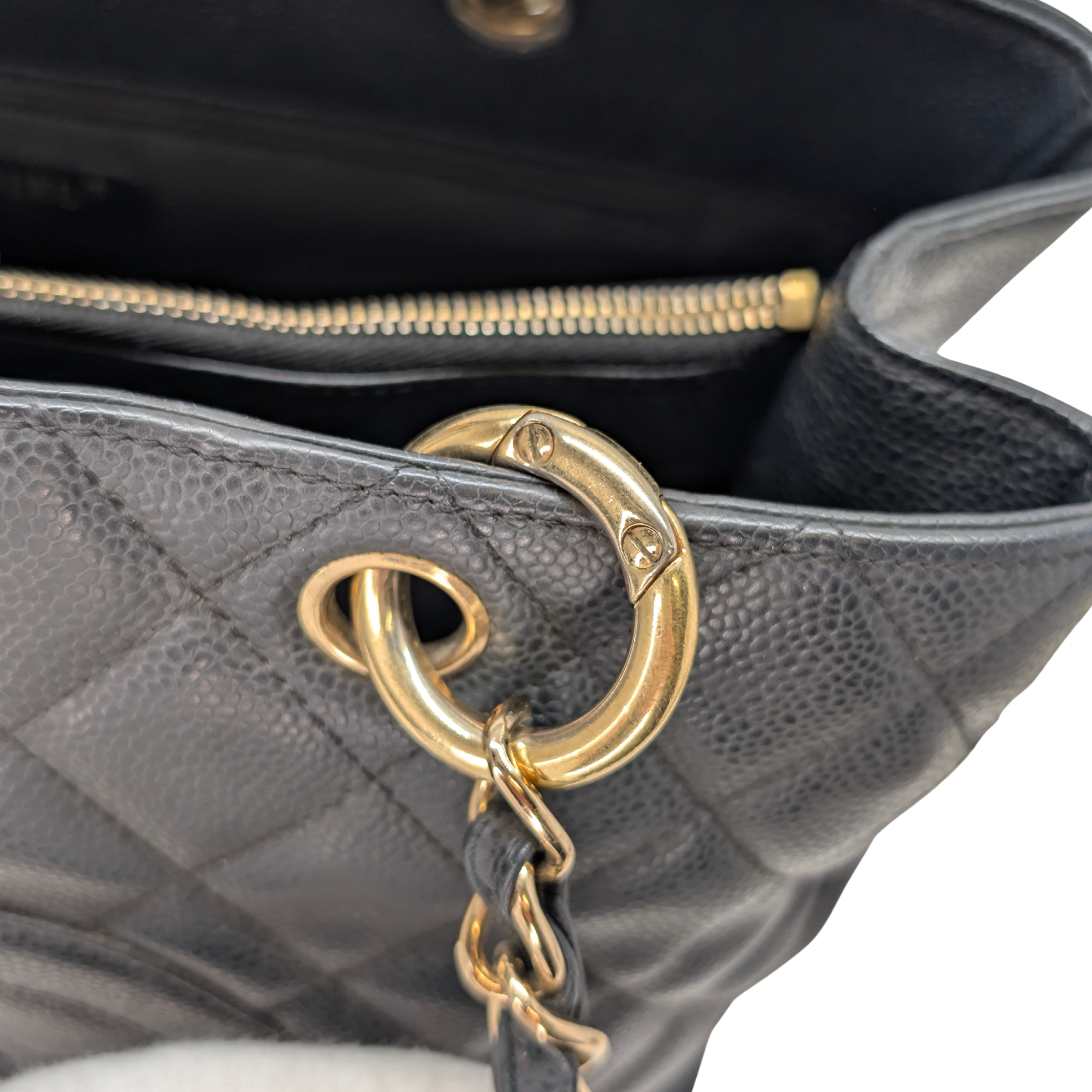 Chanel Quilted Caviar Grand Shopping Tote Black