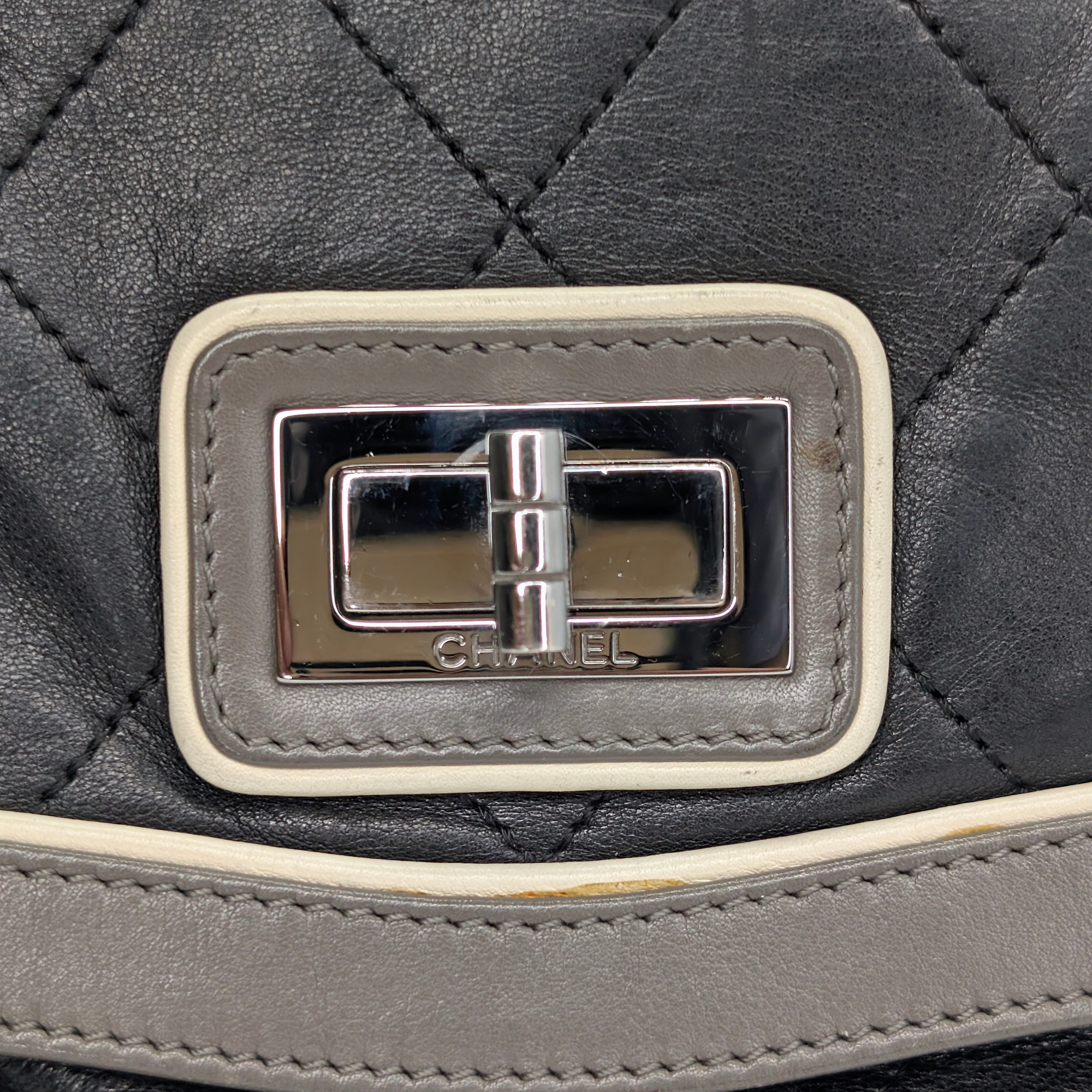 Chanel East-West Shoulder Bag Leather Black