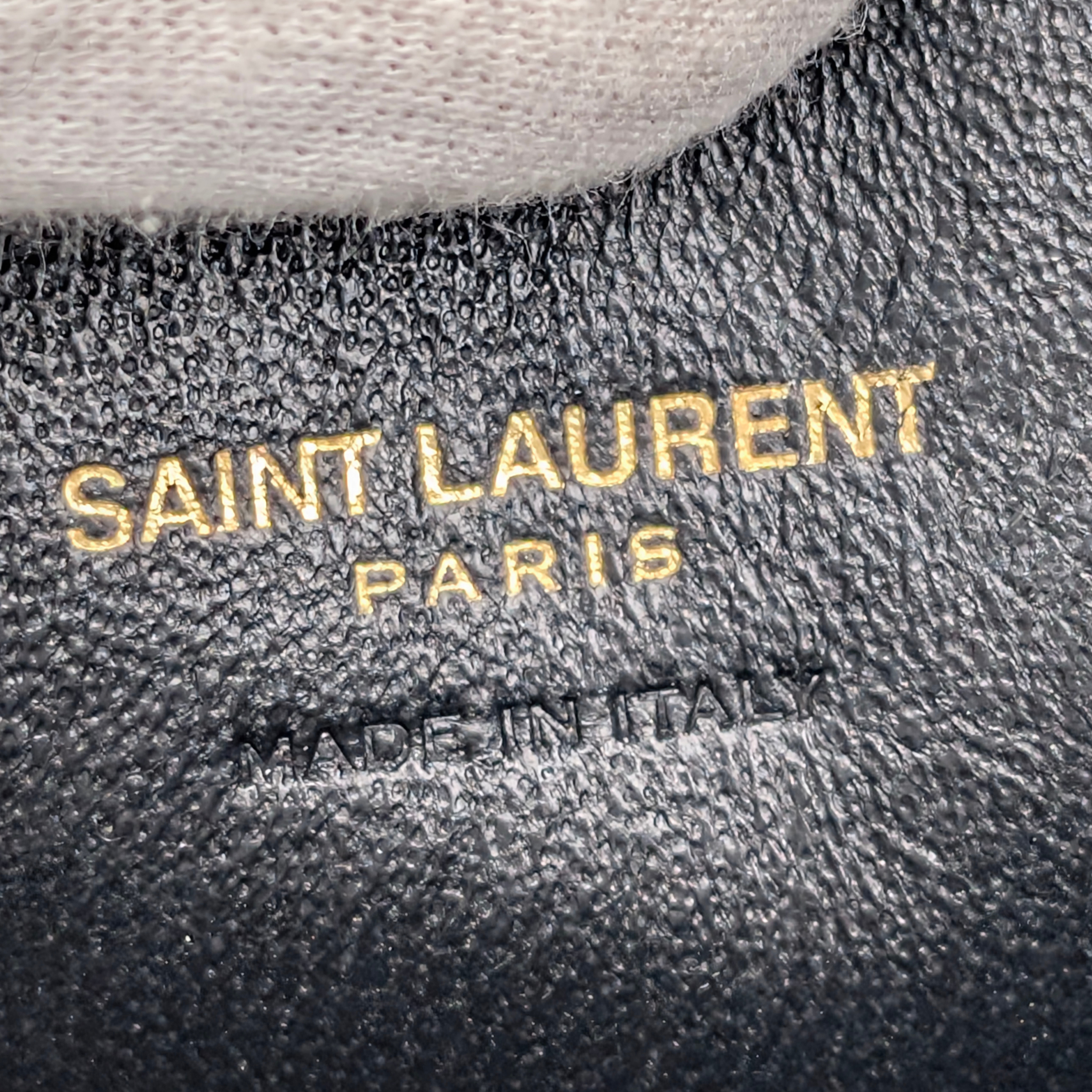 Saint Laurent Mini Love Heart Leather Crossbody Bag Black