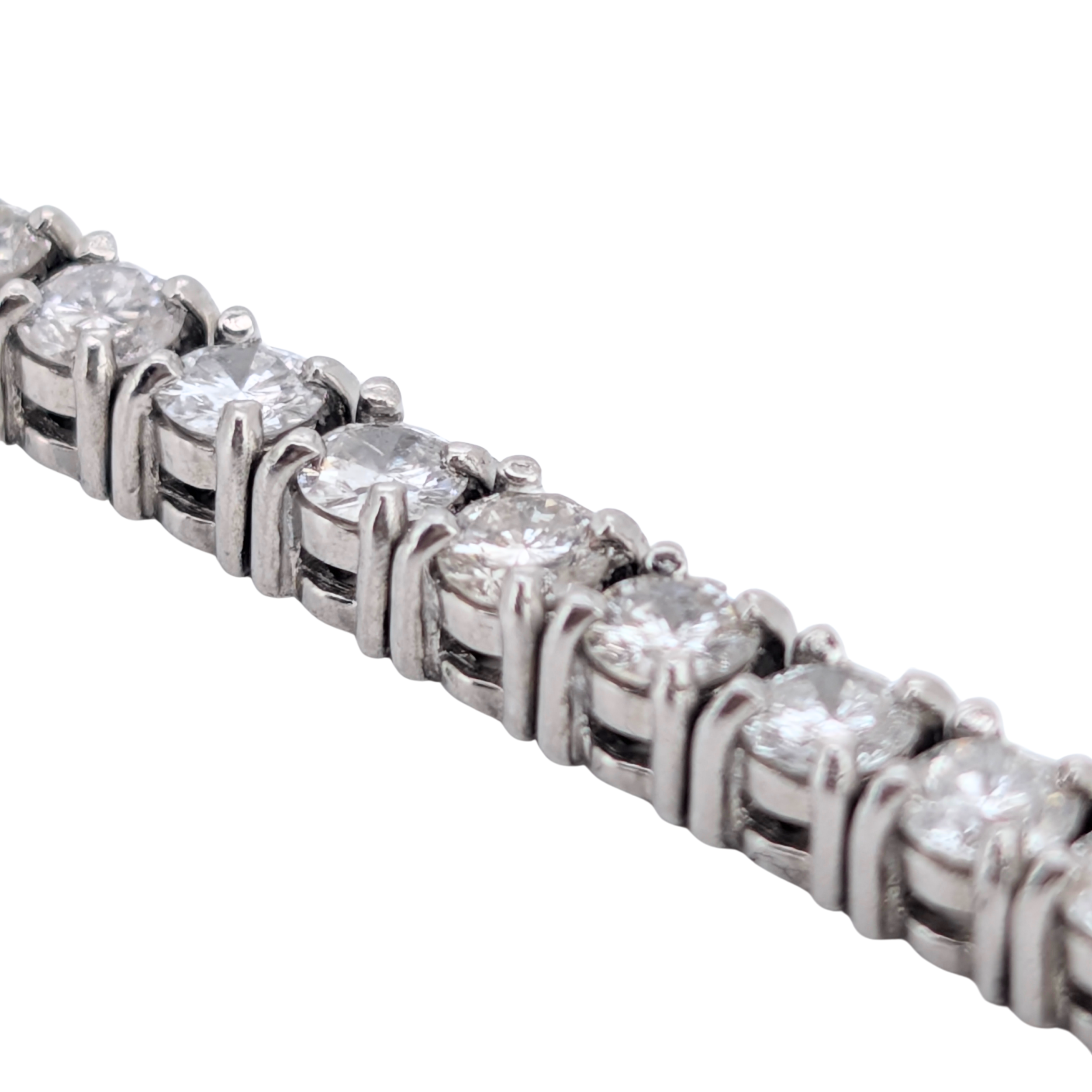 6.00Ct Natural Round Brilliant Diamond Tennis Bracelet In Platinum 850