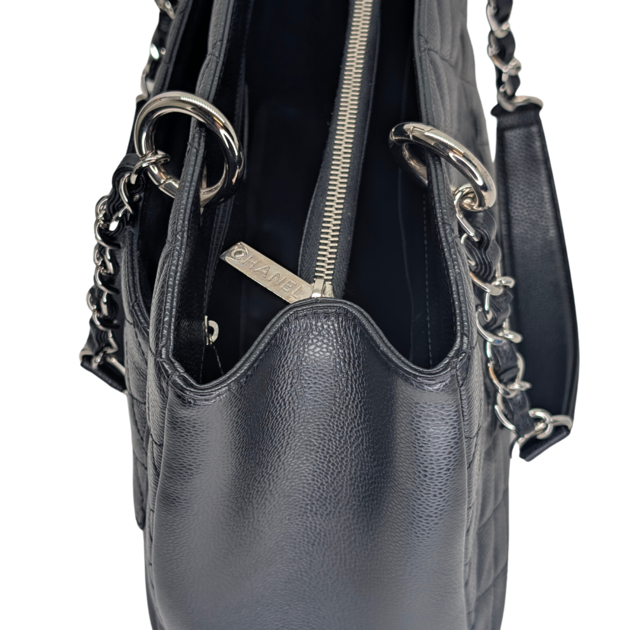 Chanel Quilted Caviar GST Grand Shopping Tote Black